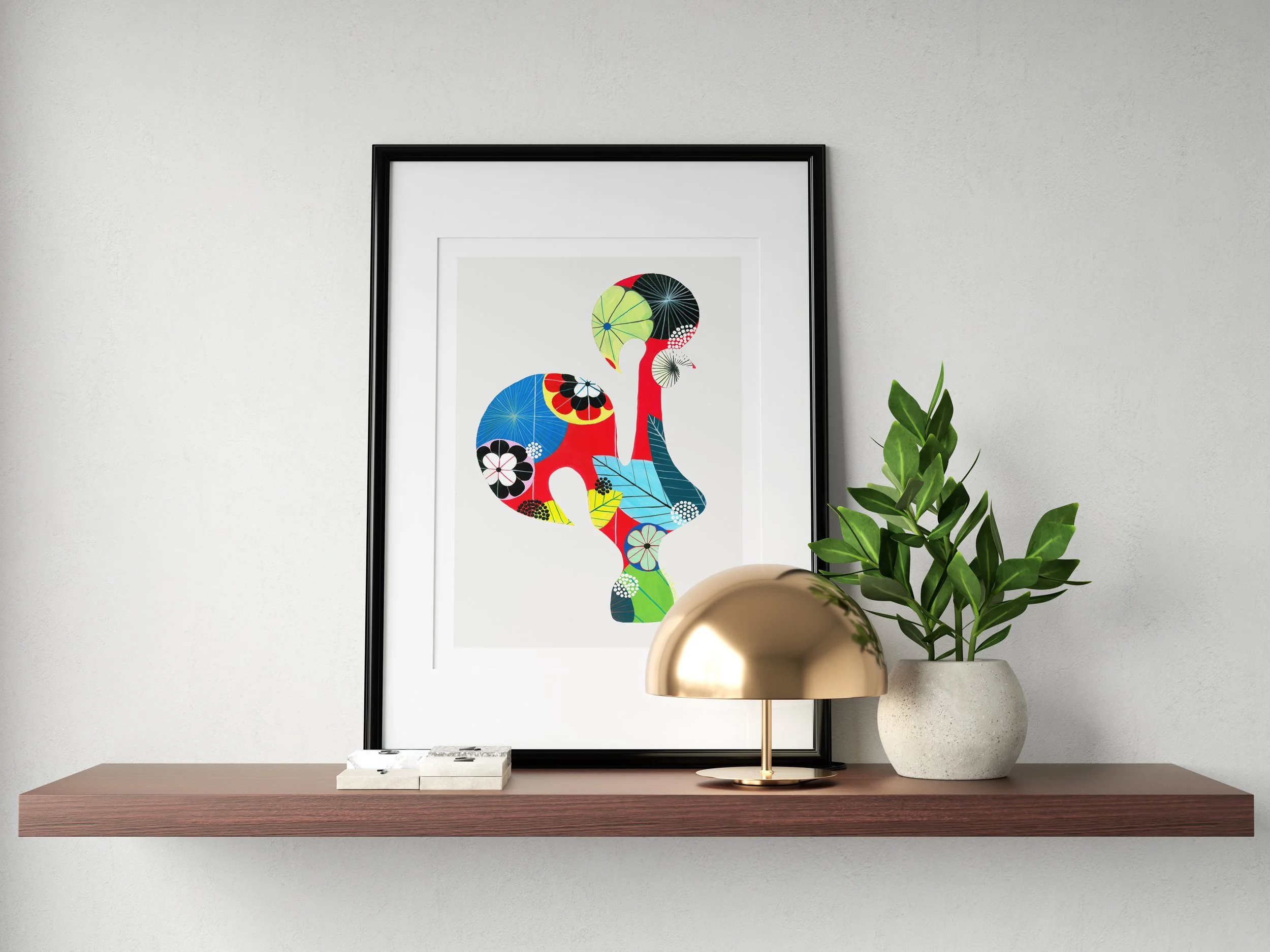Portuguese Rooster (Terracota) - Fine art print by Lis Gonçalves. A modern and colourful take on a famous Portuguese icon.