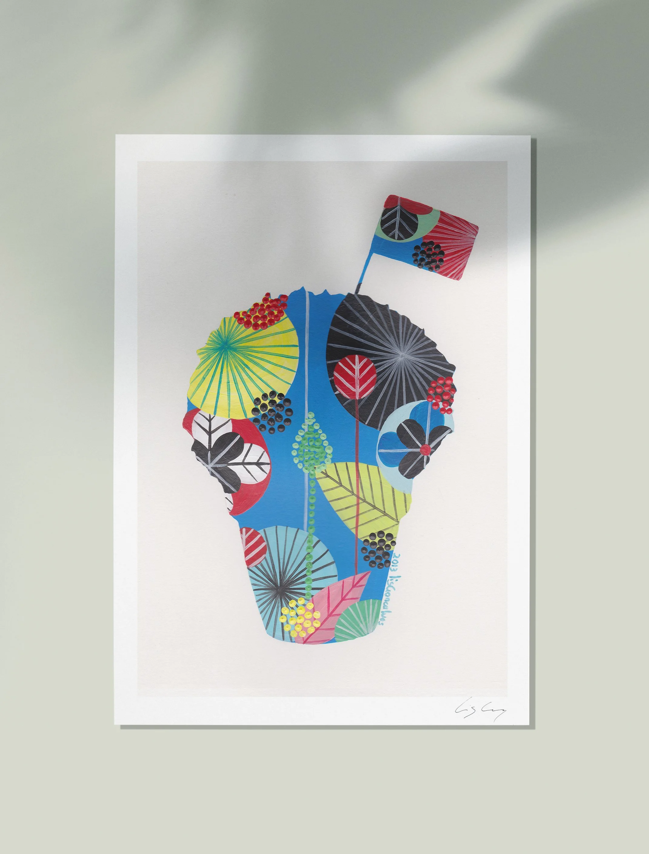 Manjerico (Blue) - Fine art print by Lis Gonçalves. A modern and colourful take on a famous Portuguese icon.
