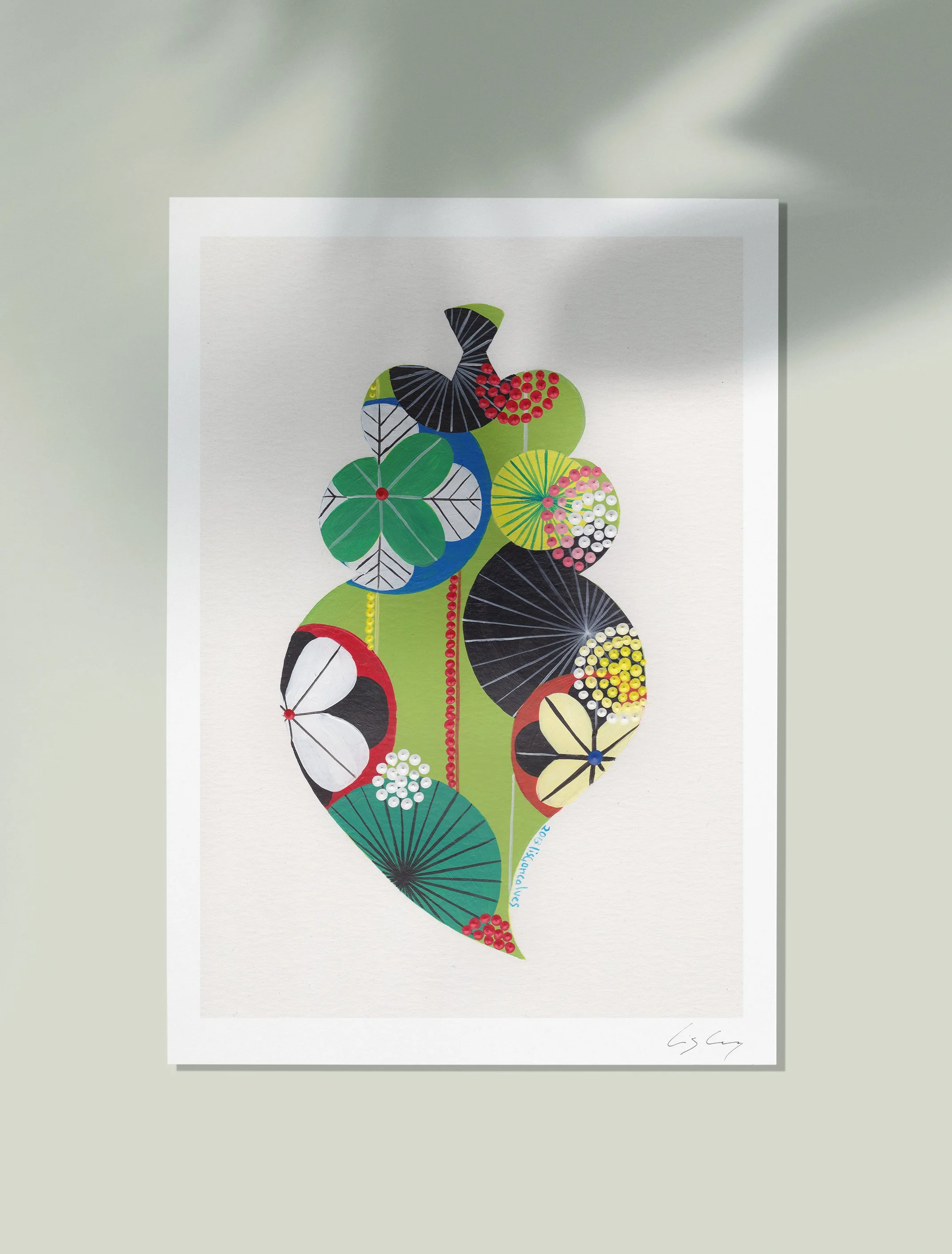 Portuguese Heart (Light Green #2) - Fine art print by Lis Gonçalves. A modern and colourful take on a famous Portuguese icon.