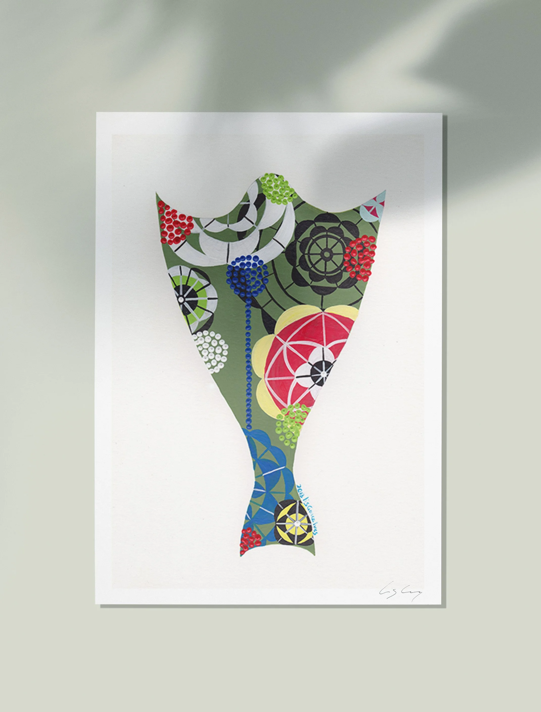 Bacalhau (Olive Green) - Fine art print by Lis Gonçalves. A modern and colourful take on a famous Portuguese icon.