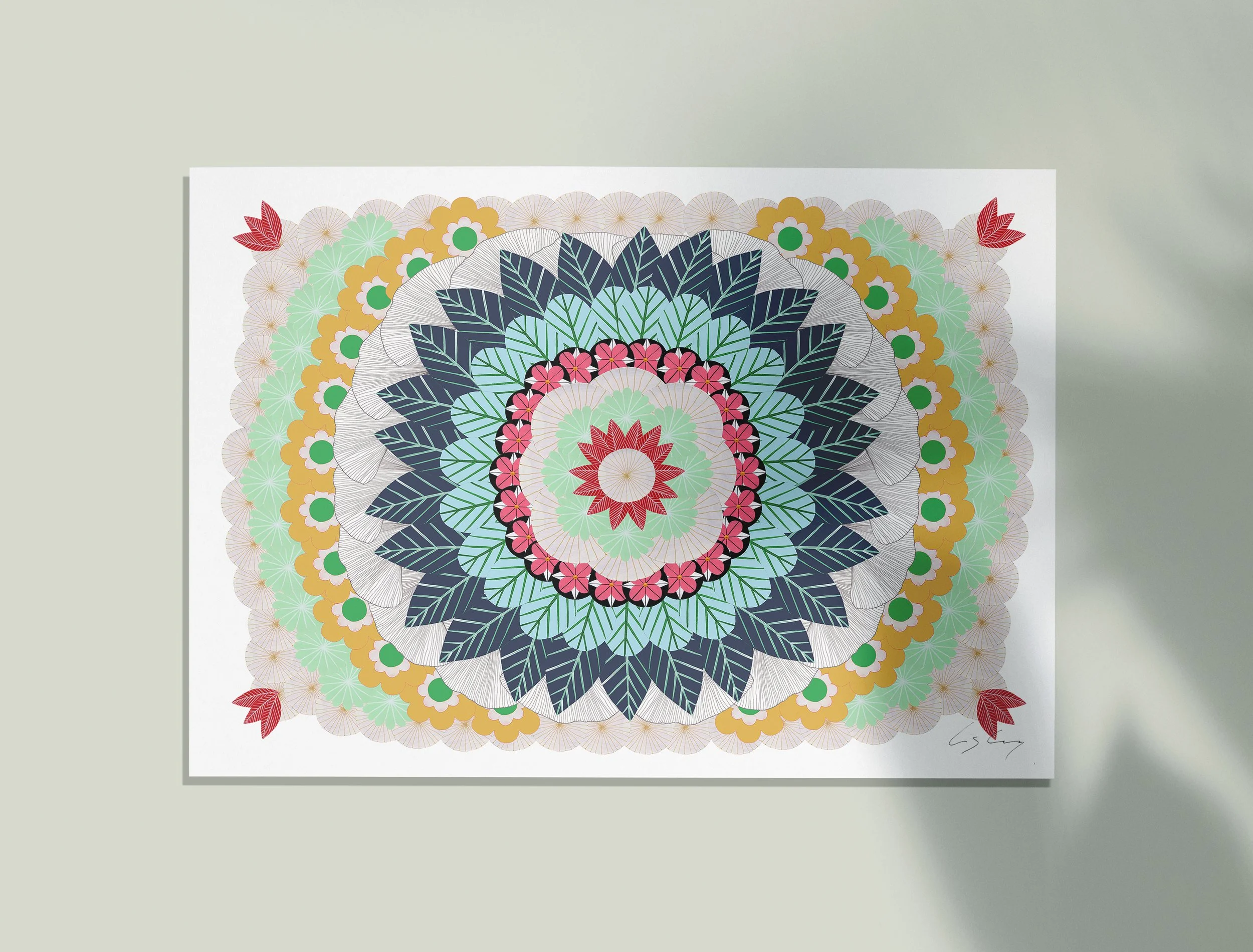 Nature-mandala-with-flowers-leaves