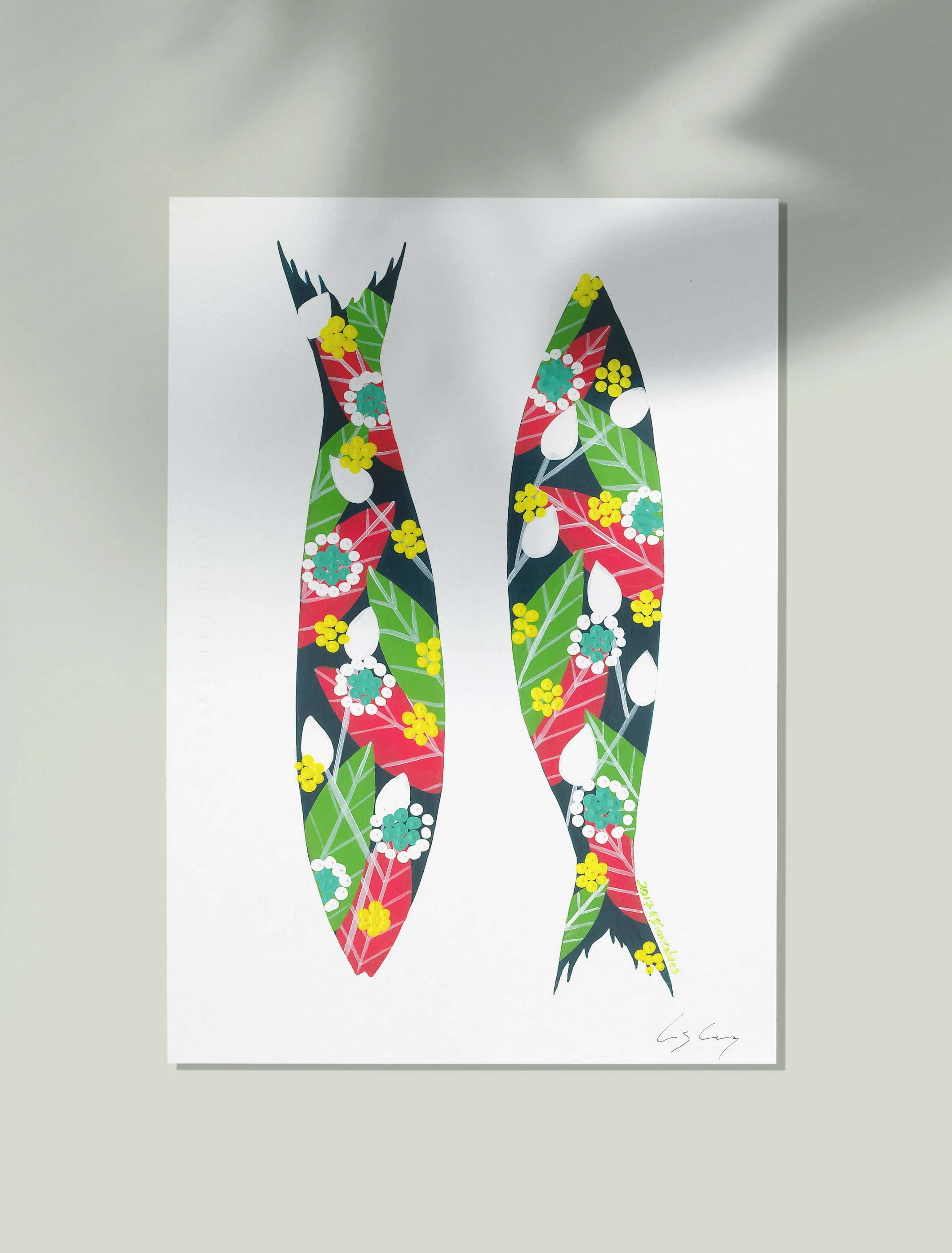 Sardines (Navy #2) - Fine art print by Lis Gonçalves. A modern and colourful take on a famous Portuguese icon.