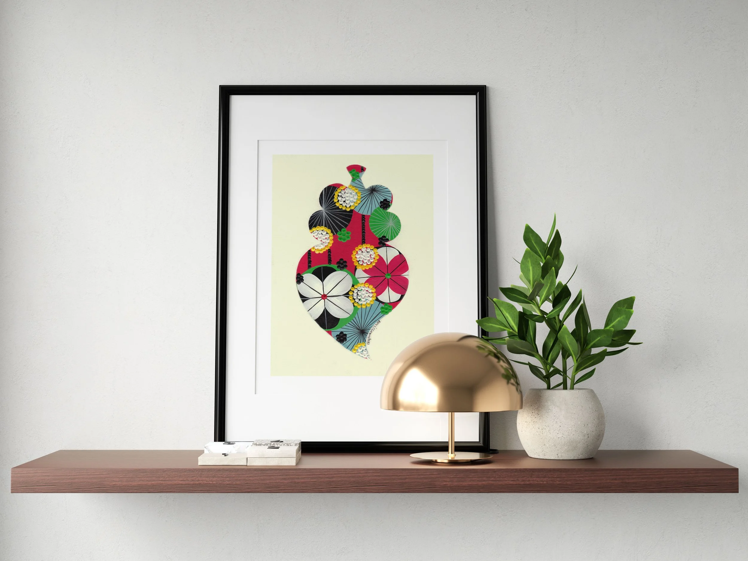Portuguese Heart (Terracota) - Fine art print by Lis Gonçalves. A modern and colourful take on a famous Portuguese icon.