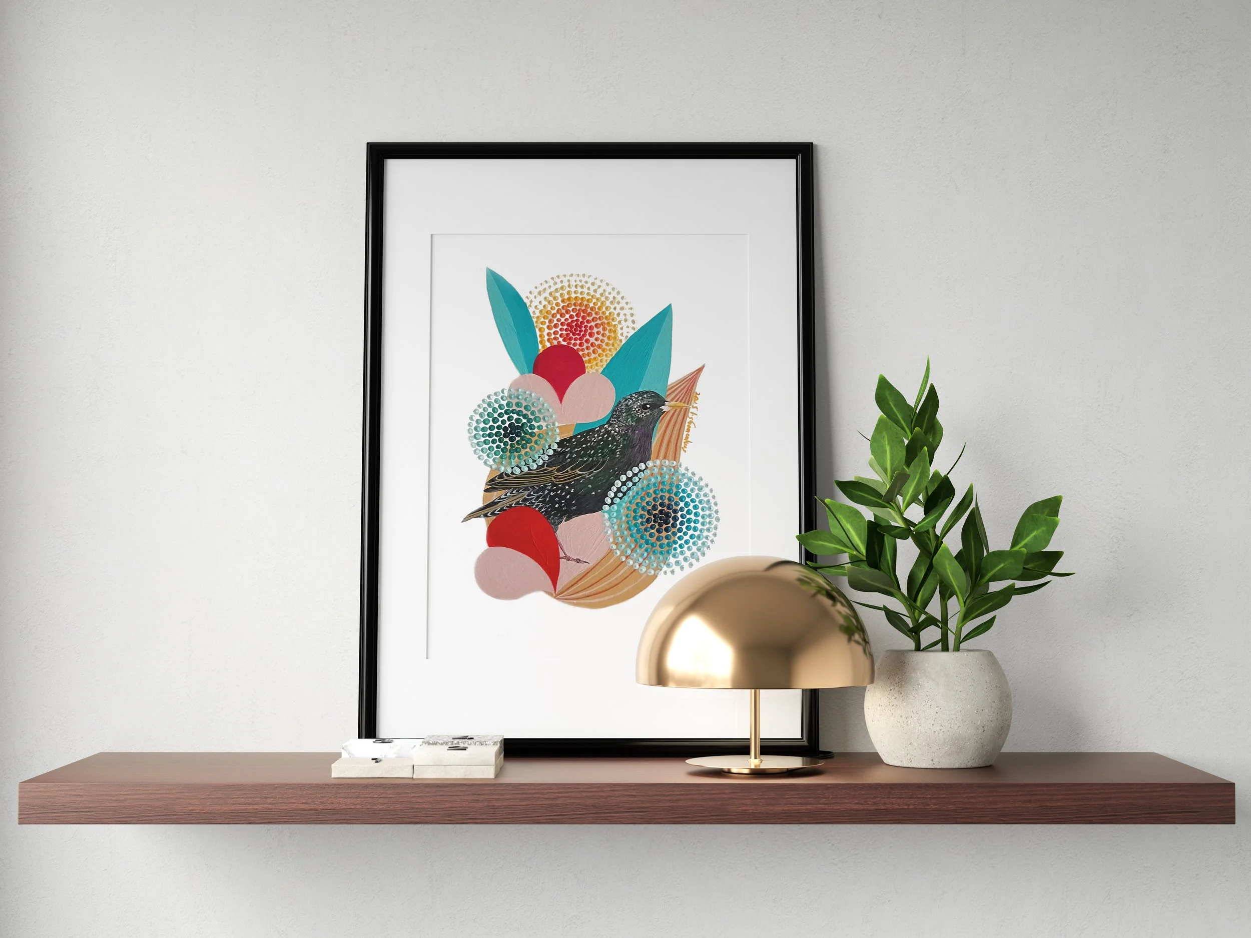 Estorninho - starling-original artwork-acrylic