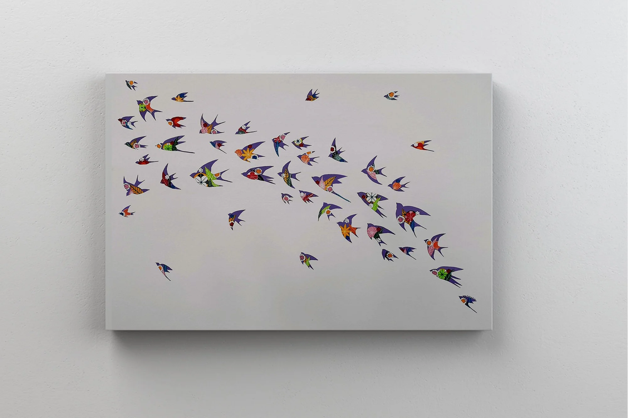 An original artwork, created by Portuguese artist Lis Gonçalves, Flight of Swallows is one of her most iconic works to date.