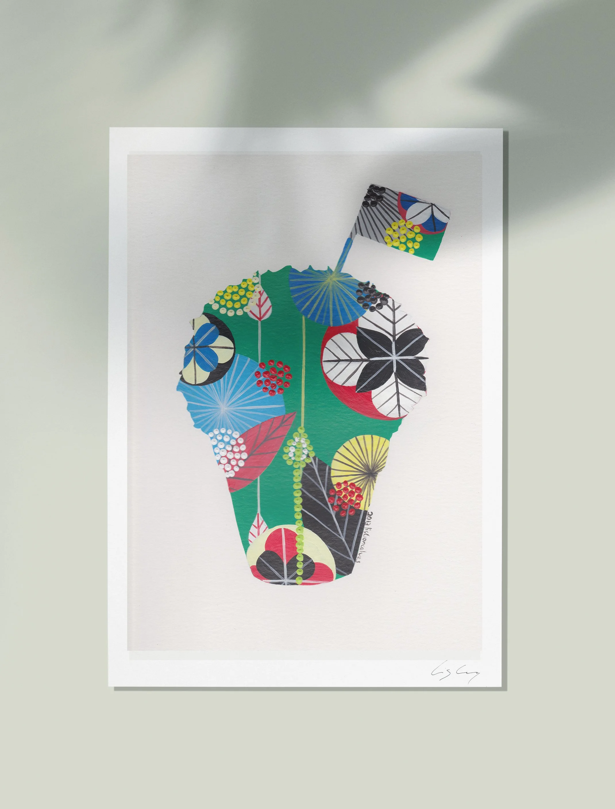 Manjerico (Green) - Fine art print by Lis Gonçalves. A modern and colourful take on a famous Portuguese icon.