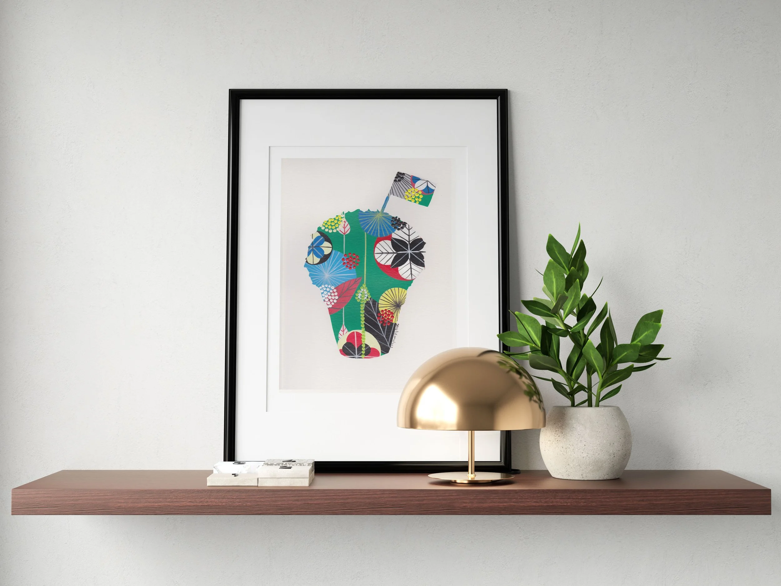 Manjerico (Green) - Fine art print by Lis Gonçalves. A modern and colourful take on a famous Portuguese icon.