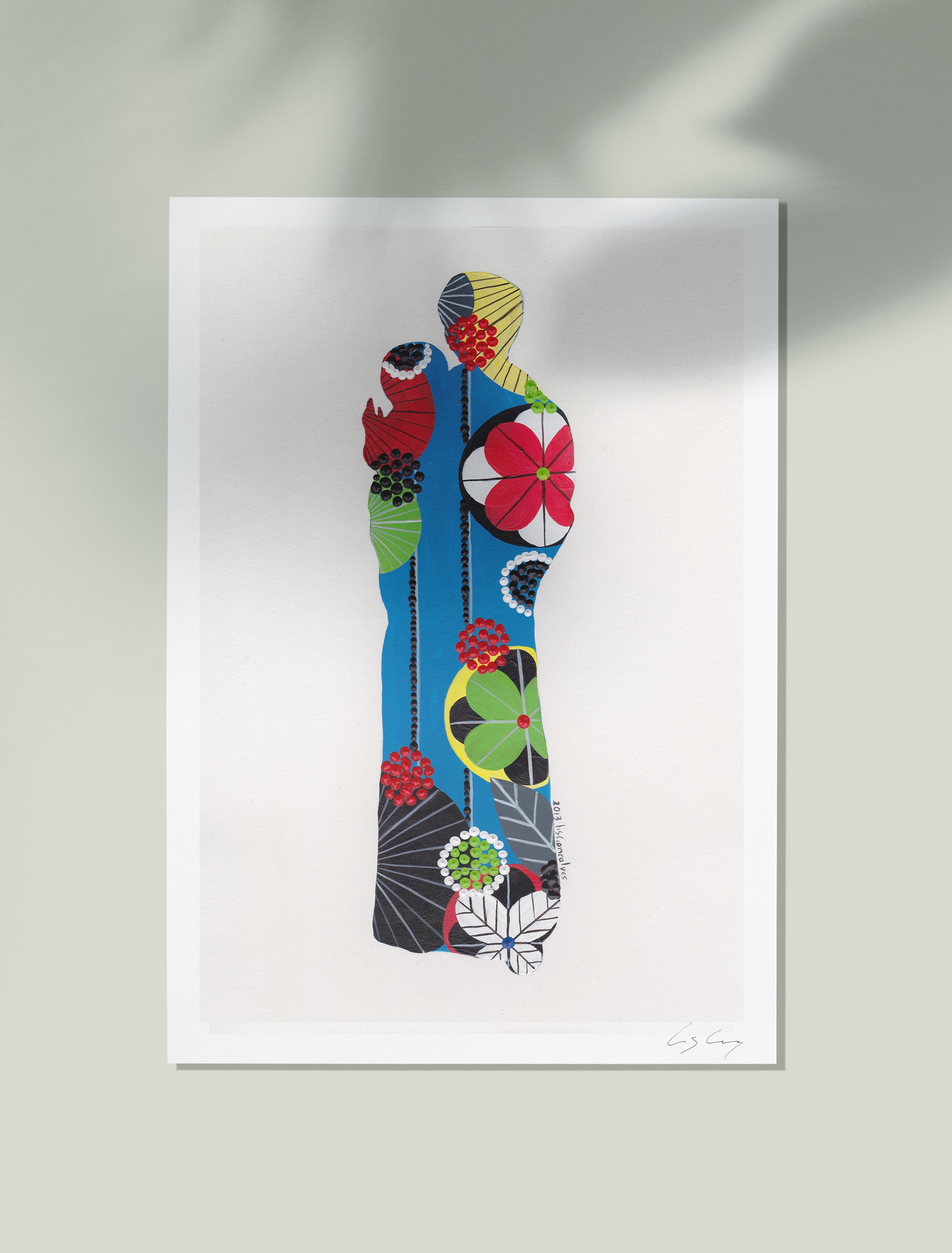 Saint Anthony (Blue) - Fine art print by Lis Gonçalves. A modern and colourful take on a famous Portuguese icon.