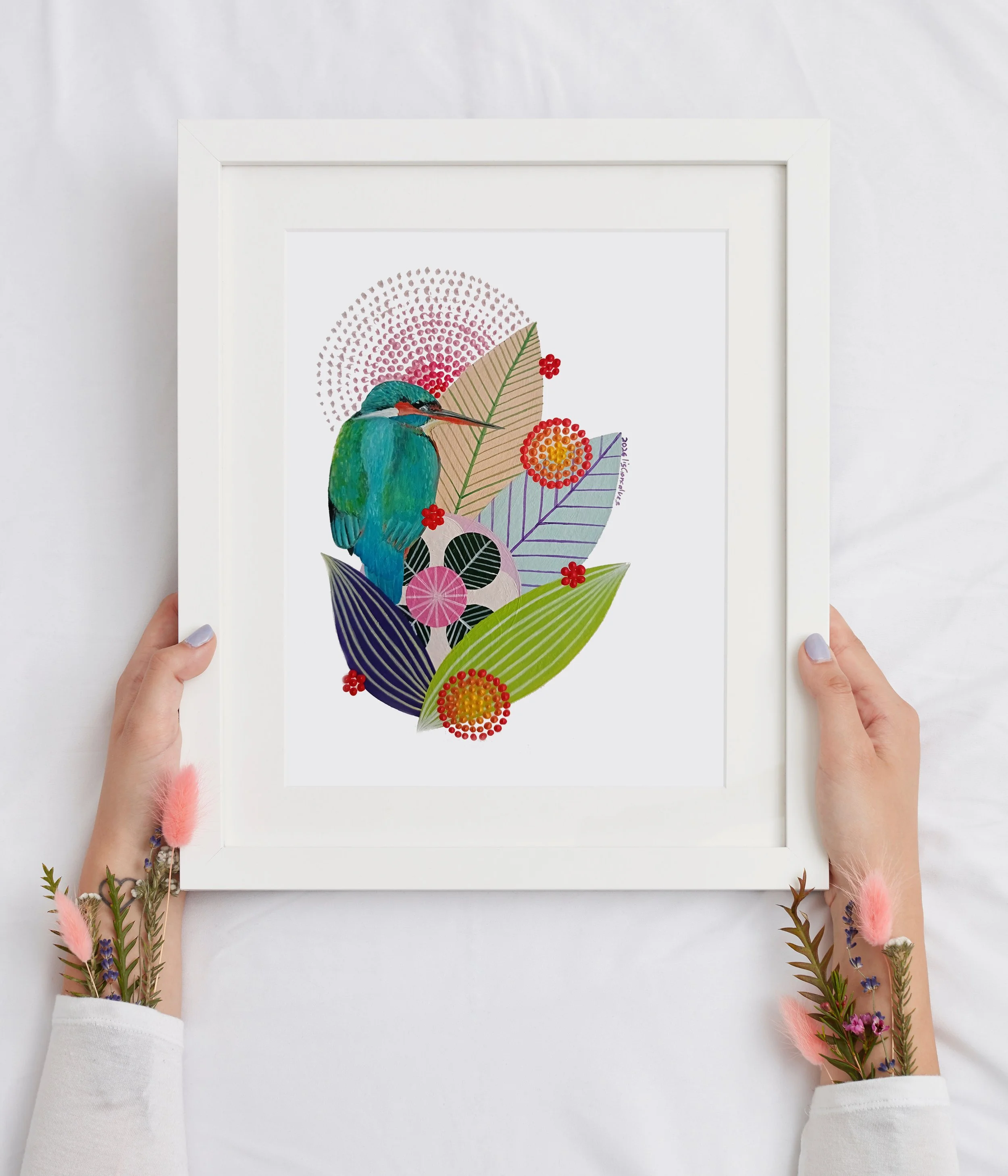 Guarda-rios - Kingfisher - original artwork in acrylic