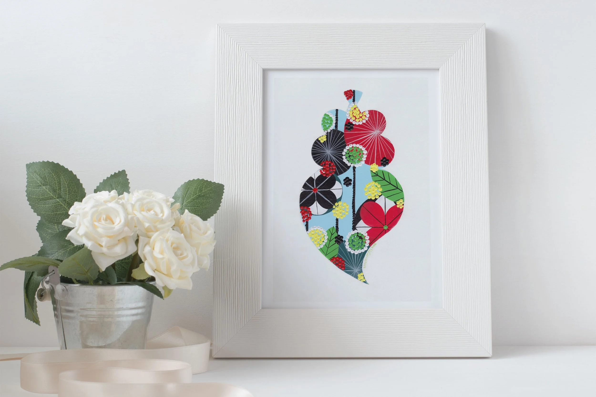 Portuguese Heart (Aqua Blue) - Fine art print by Lis Gonçalves. A modern and colourful take on a famous Portuguese icon.