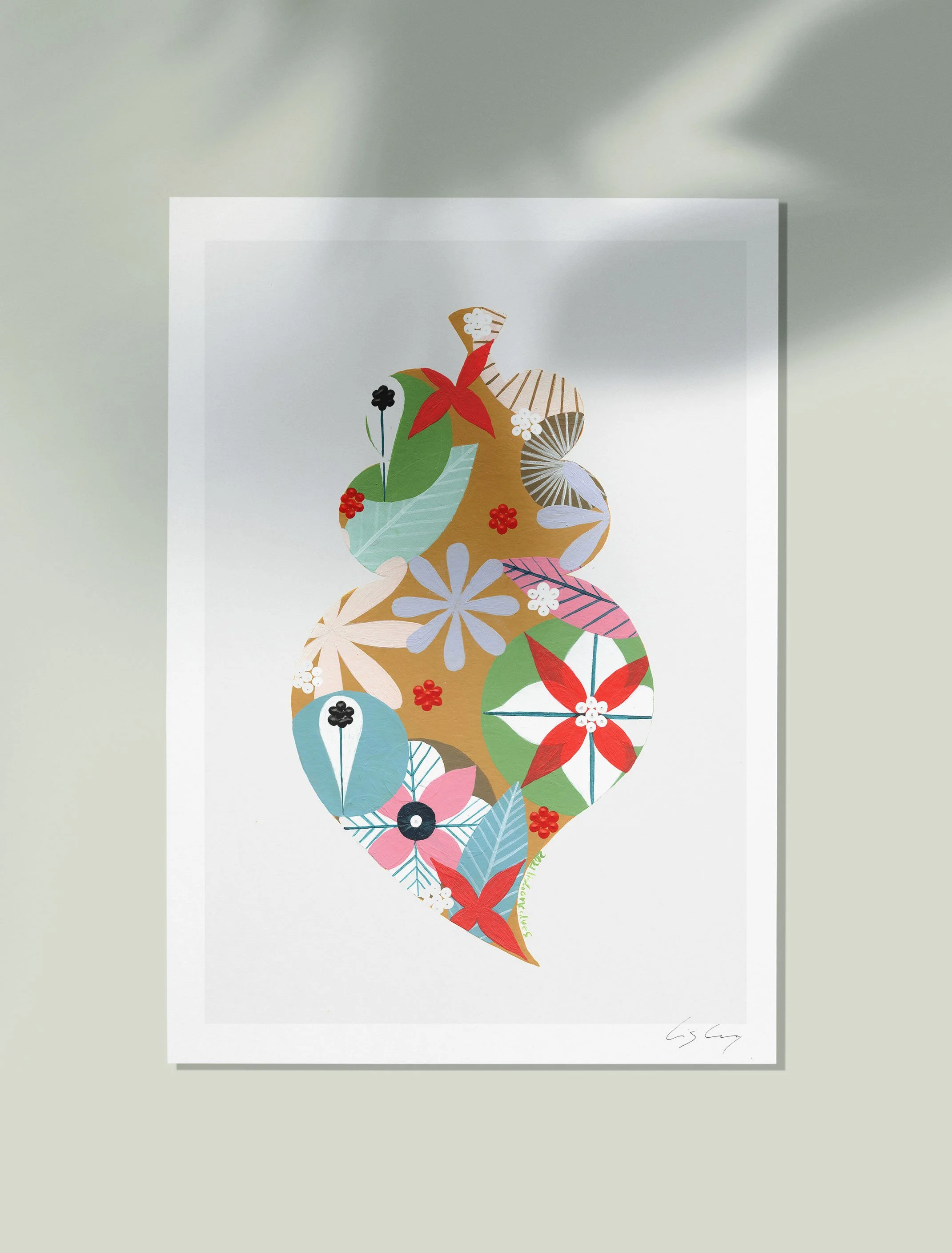 Portuguese Heart (Ochre) - Fine art print by Lis Gonçalves. A modern and colourful take on a famous Portuguese icon.