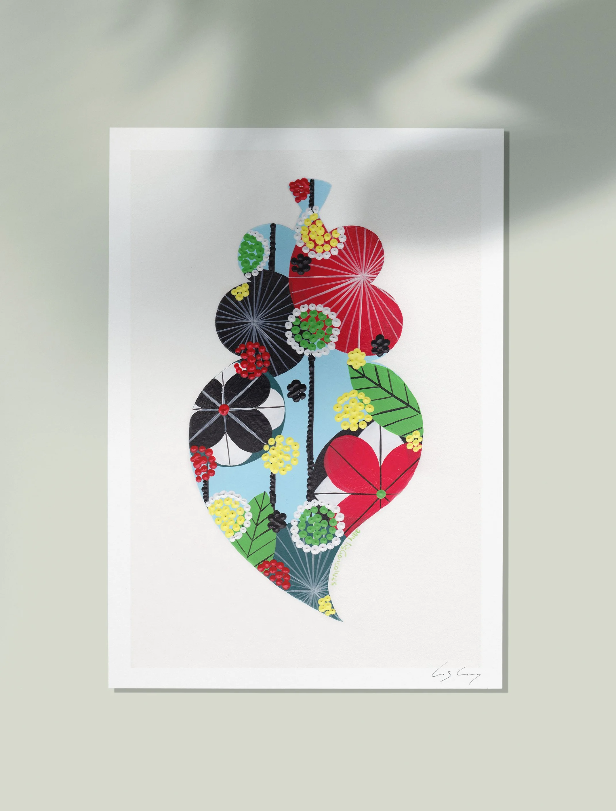Portuguese Heart (Aqua Blue) - Fine art print by Lis Gonçalves. A modern and colourful take on a famous Portuguese icon.