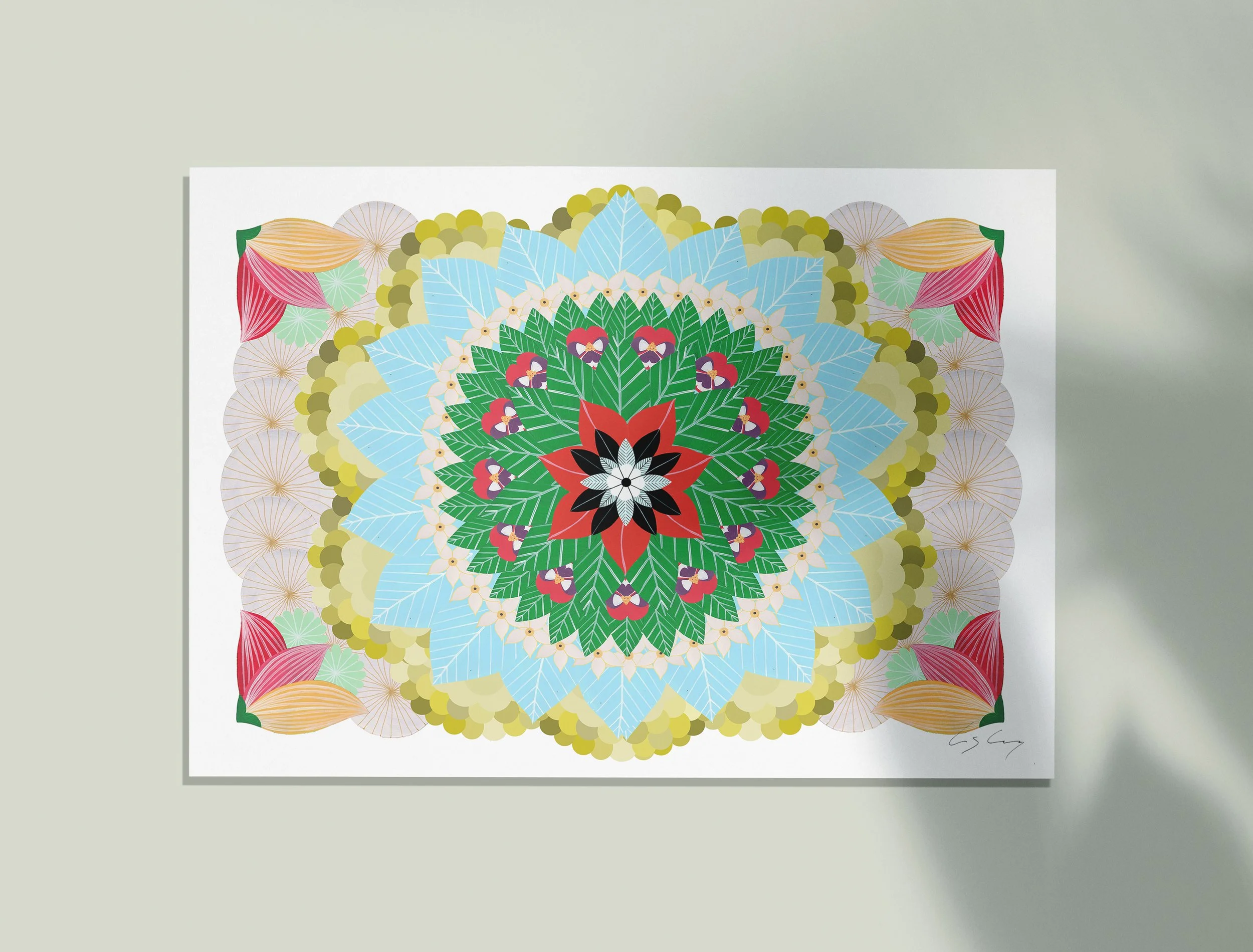 Nature-mandala-with-flowers-leaves