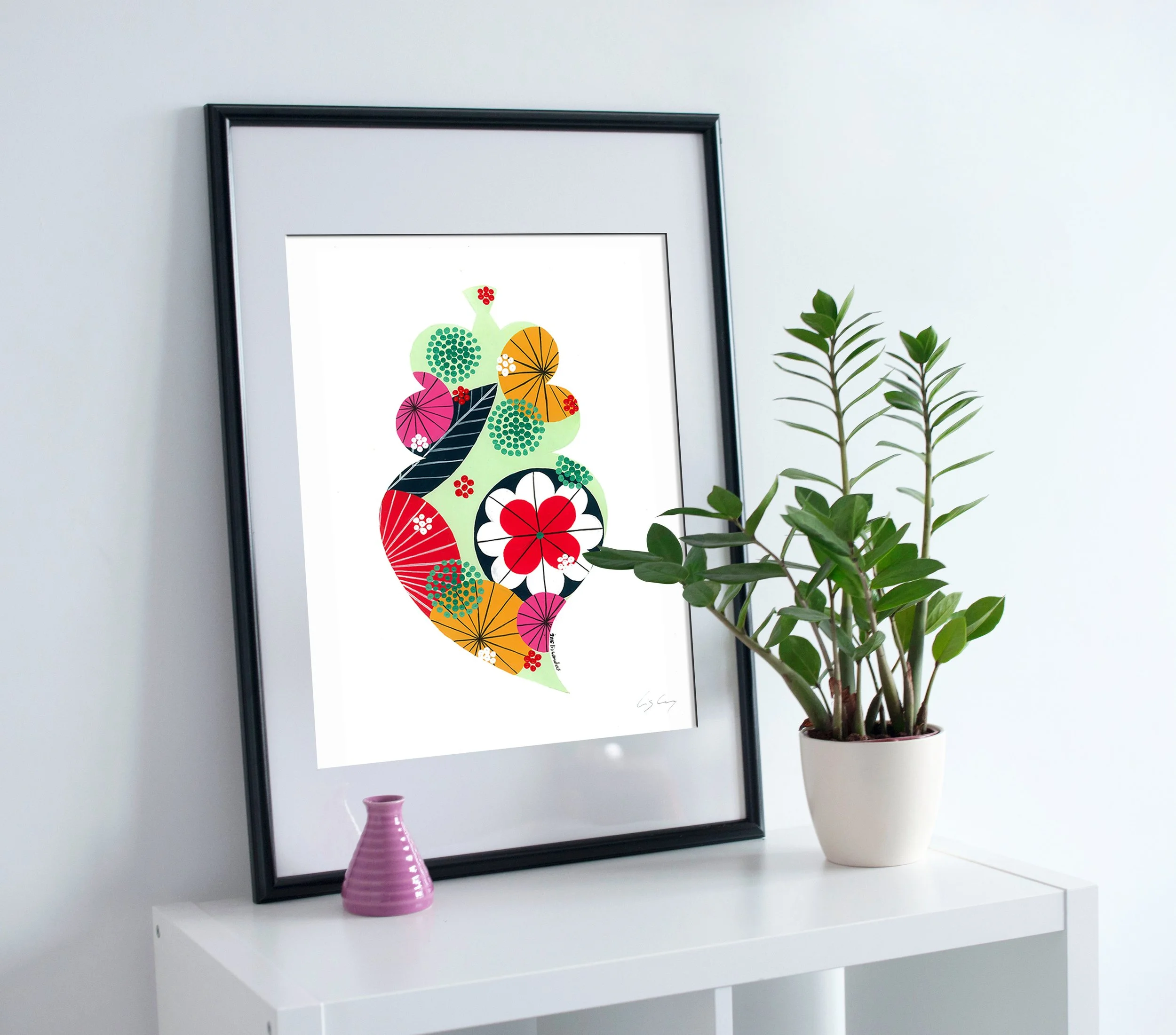 Portuguese Heart (Aqua Green) - Fine art print by Lis Gonçalves. A modern and colourful take on a famous Portuguese icon.