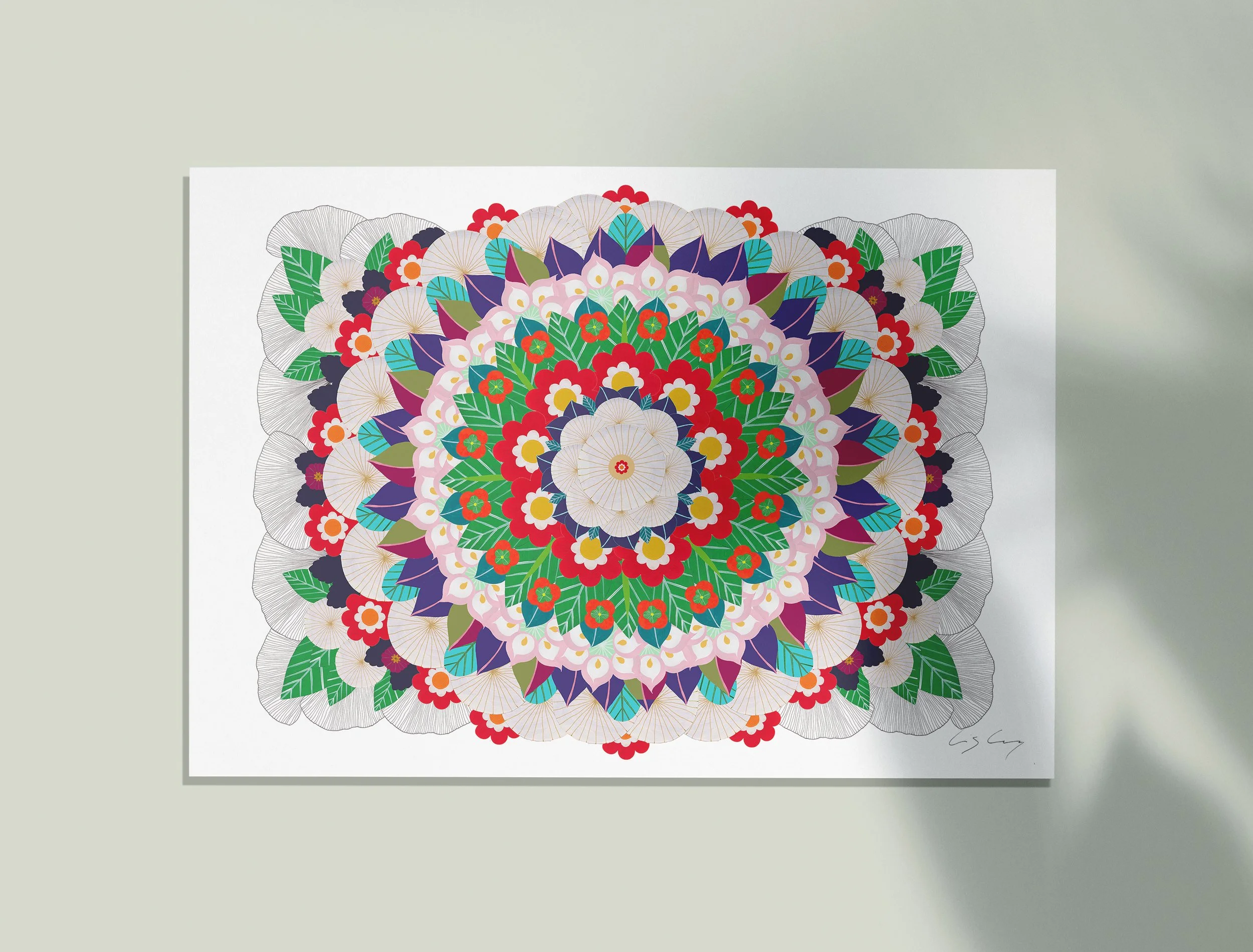 Nature-mandala-with-flowers-leaves
