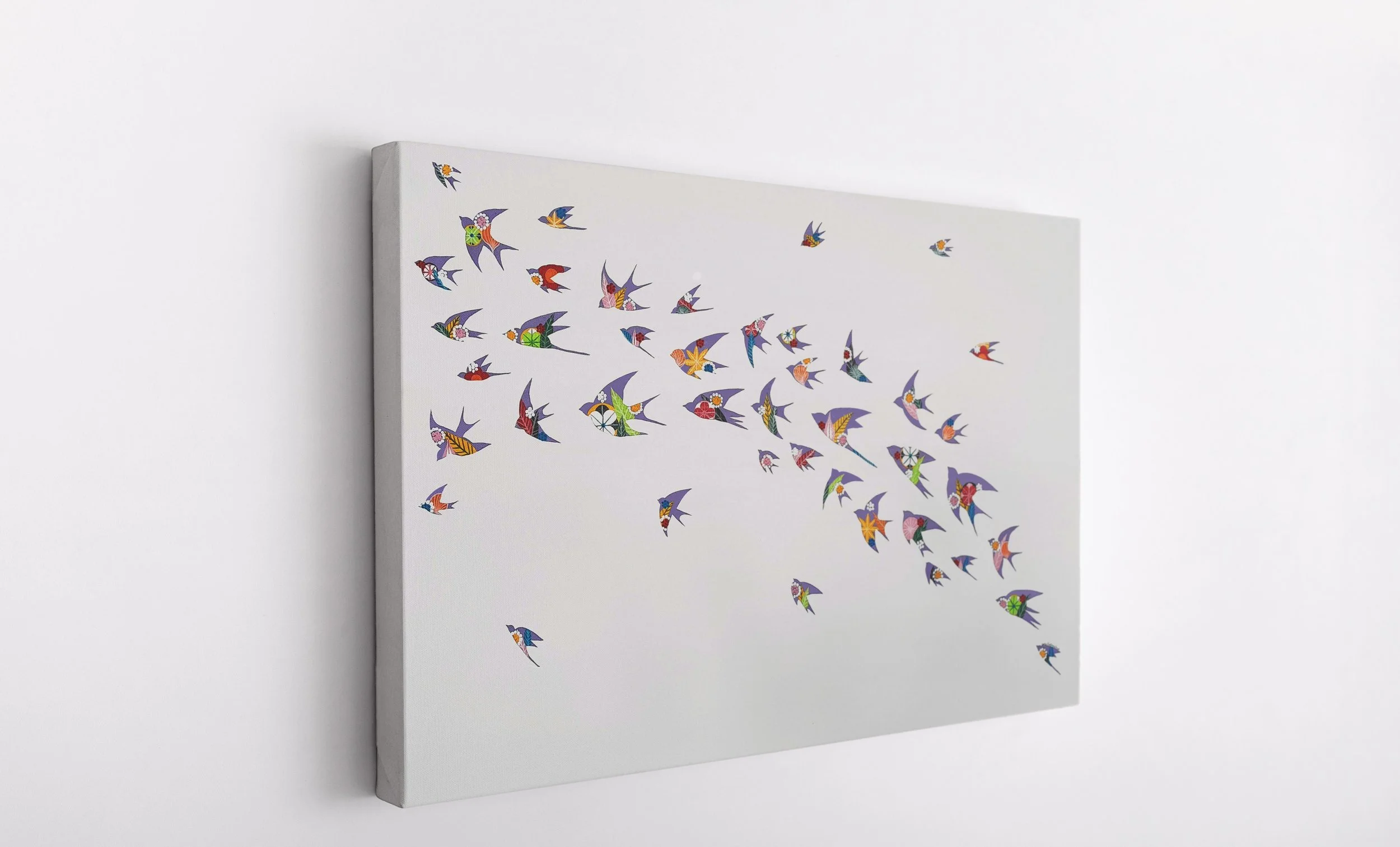 An original artwork, created by Portuguese artist Lis Gonçalves, Flight of Swallows is one of her most iconic works to date.