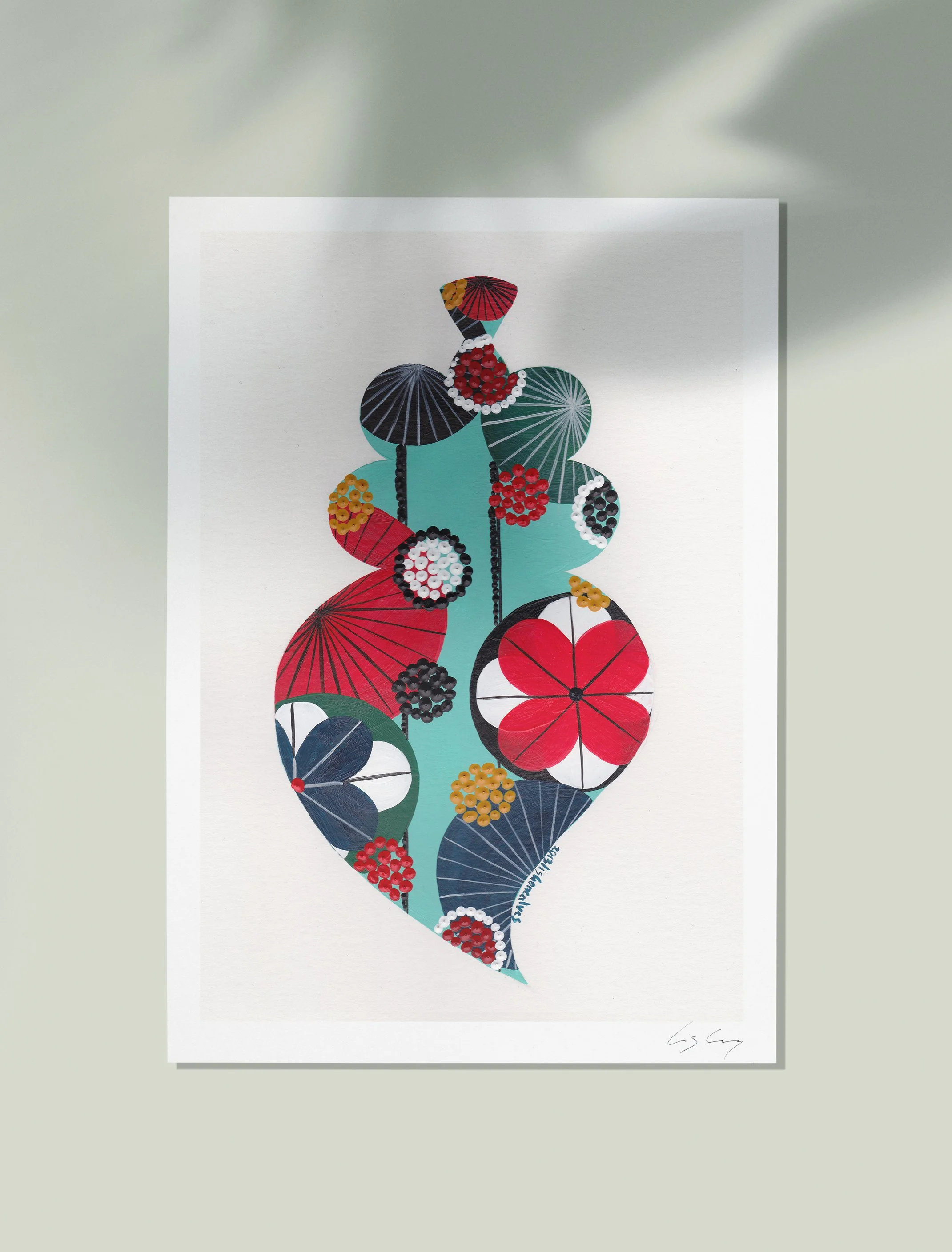 Portuguese Heart (Turquoise #2) - Fine art print by Lis Gonçalves. A modern and colourful take on a famous Portuguese icon.