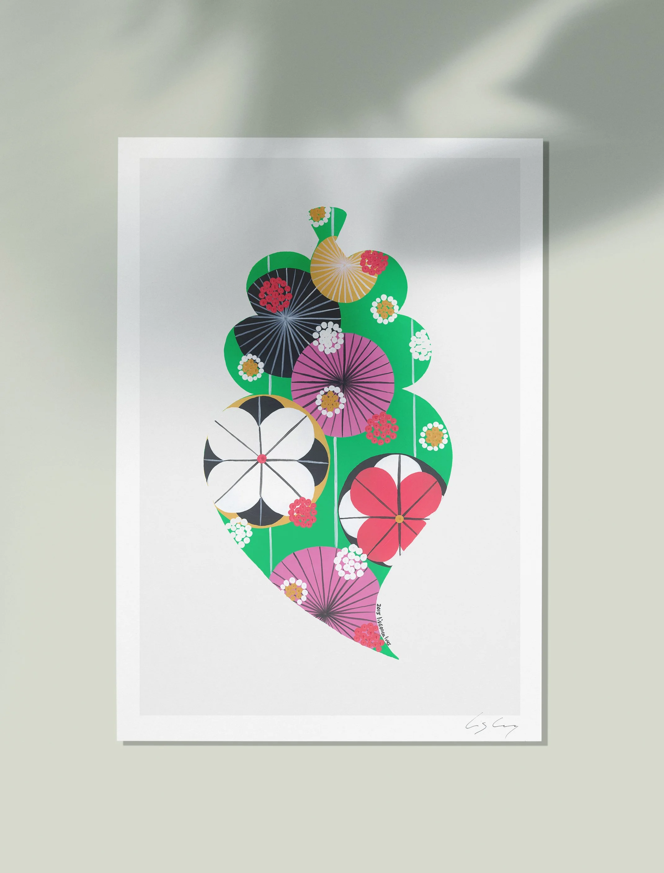 Portuguese Heart (Green) - Fine art print by Lis Gonçalves. A modern and colourful take on a famous Portuguese icon.