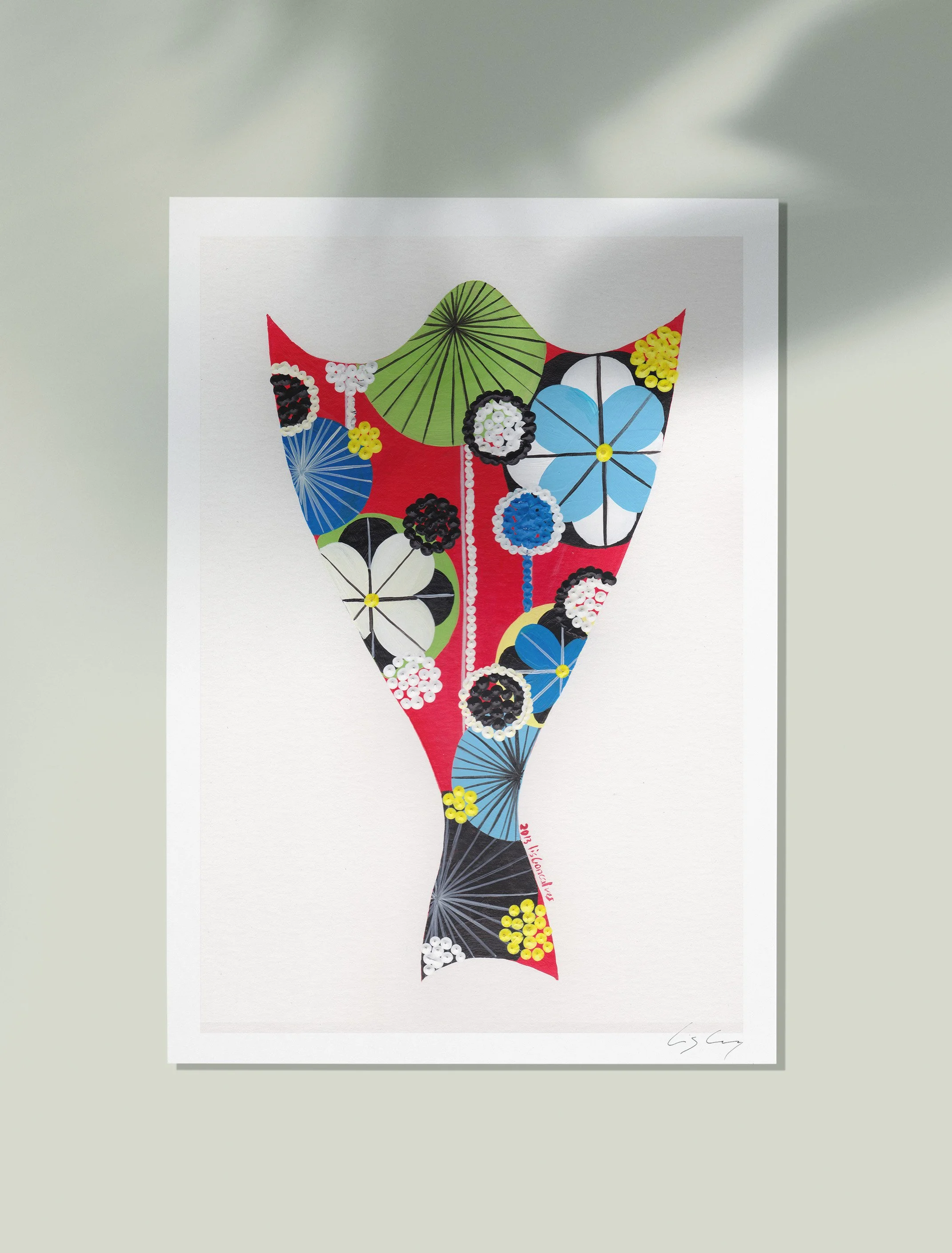 Bacalhau (Red) - Fine art print by Lis Gonçalves. A modern and colourful take on a famous Portuguese icon.