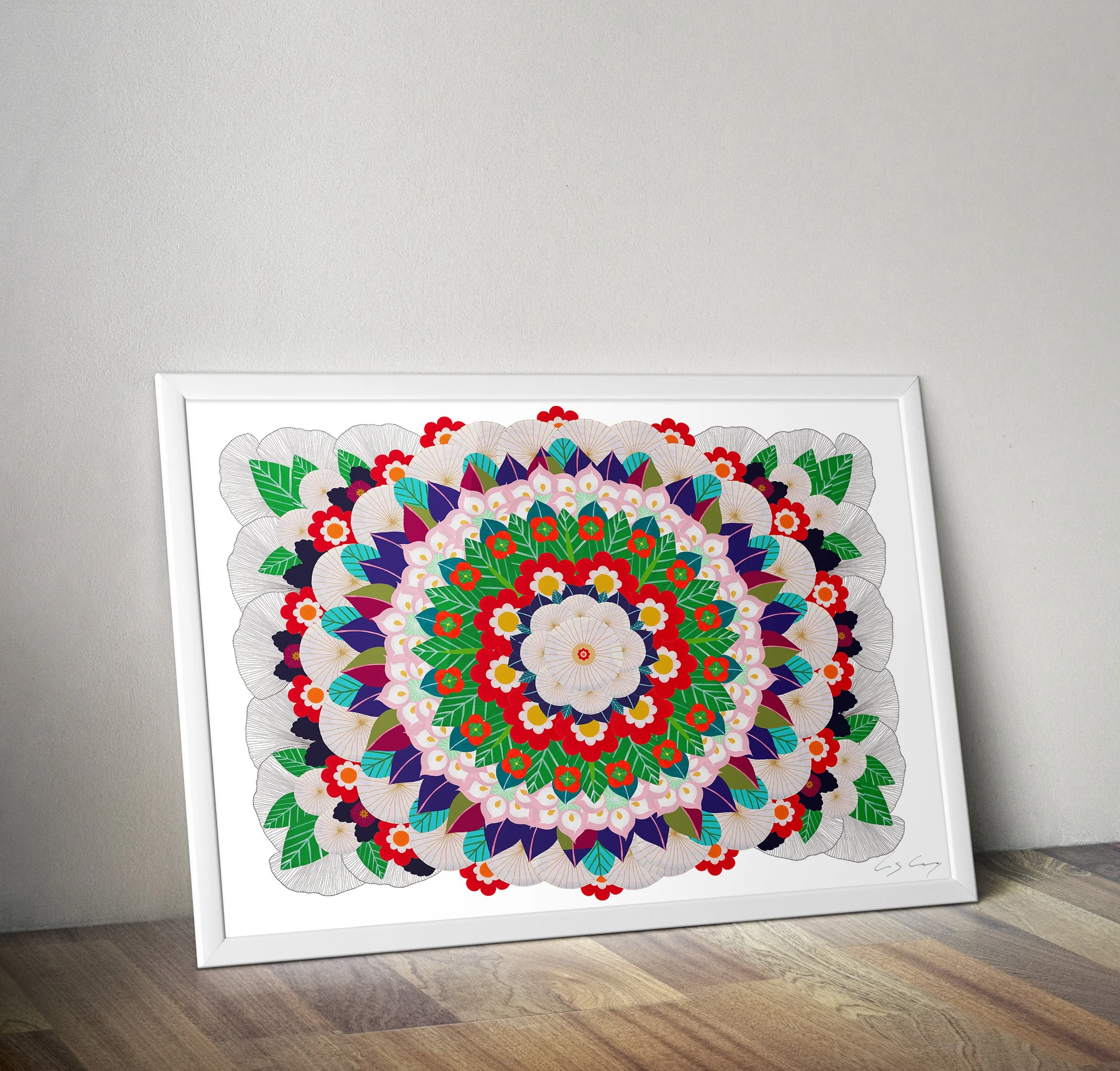 Nature-mandala-with-flowers-leaves