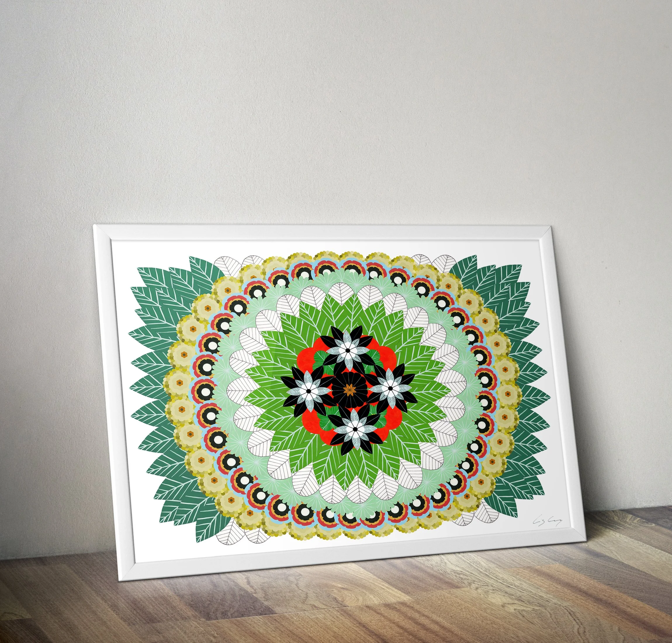 Nature-mandala-with-flowers-leaves