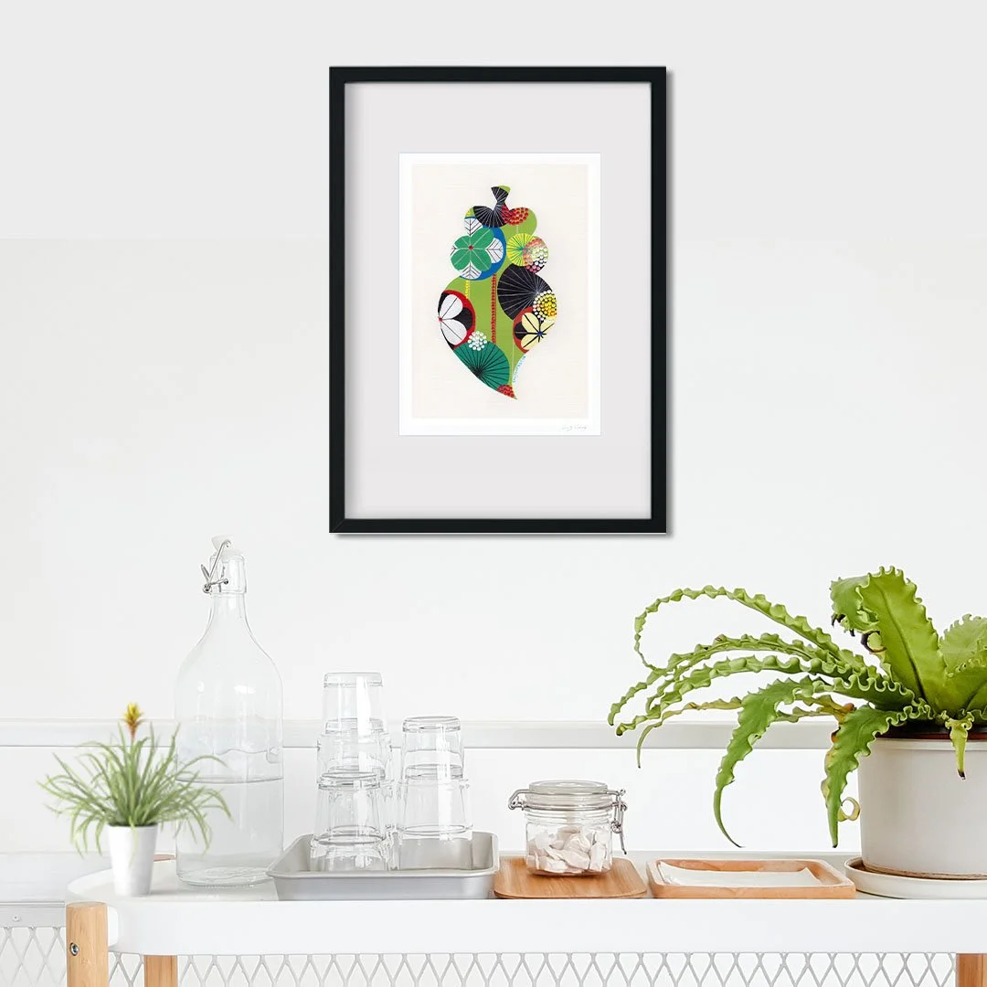 Portuguese Heart (Light Green #2) - Fine art print by Lis Gonçalves. A modern and colourful take on a famous Portuguese icon.