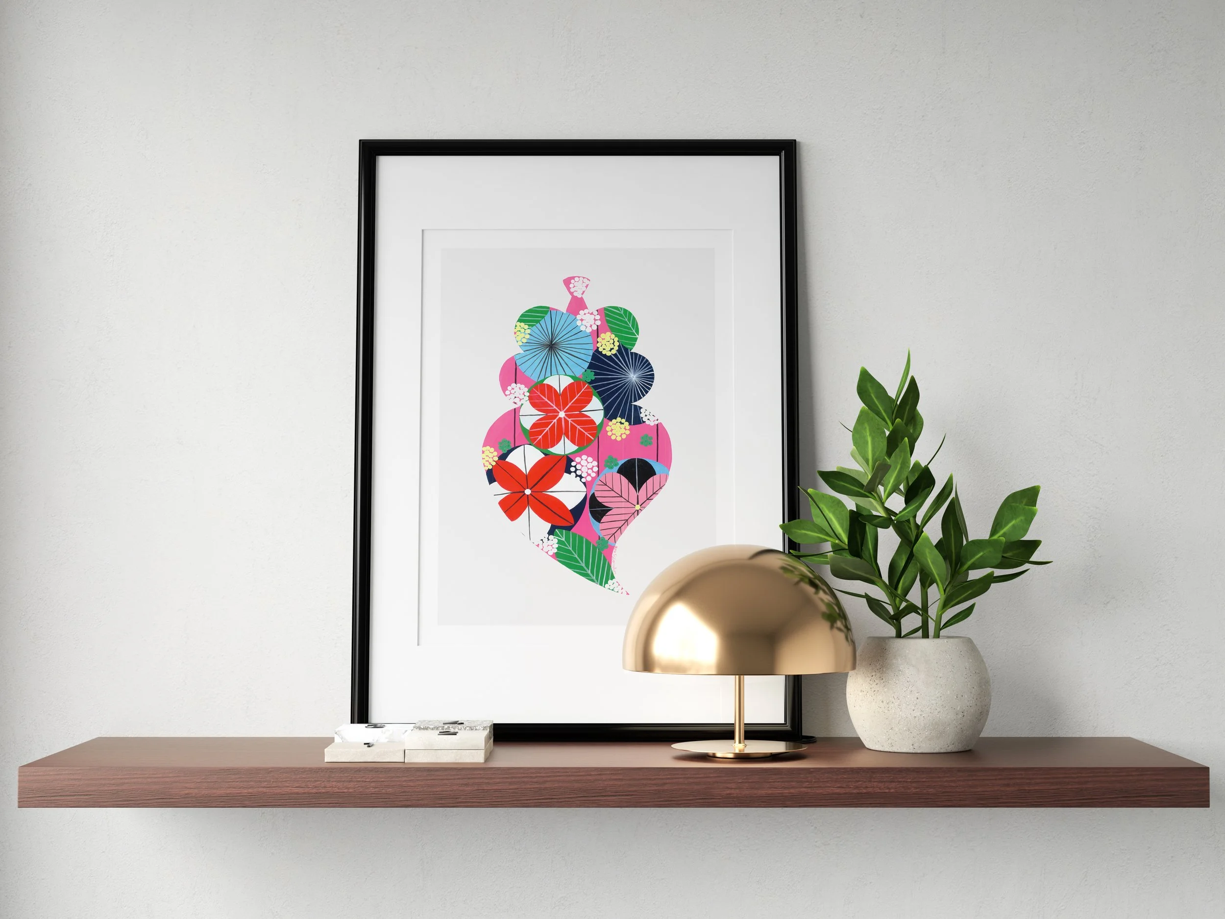 Portuguese Heart (Pink #2) - Fine art print by Lis Gonçalves. A modern and colourful take on a famous Portuguese icon.