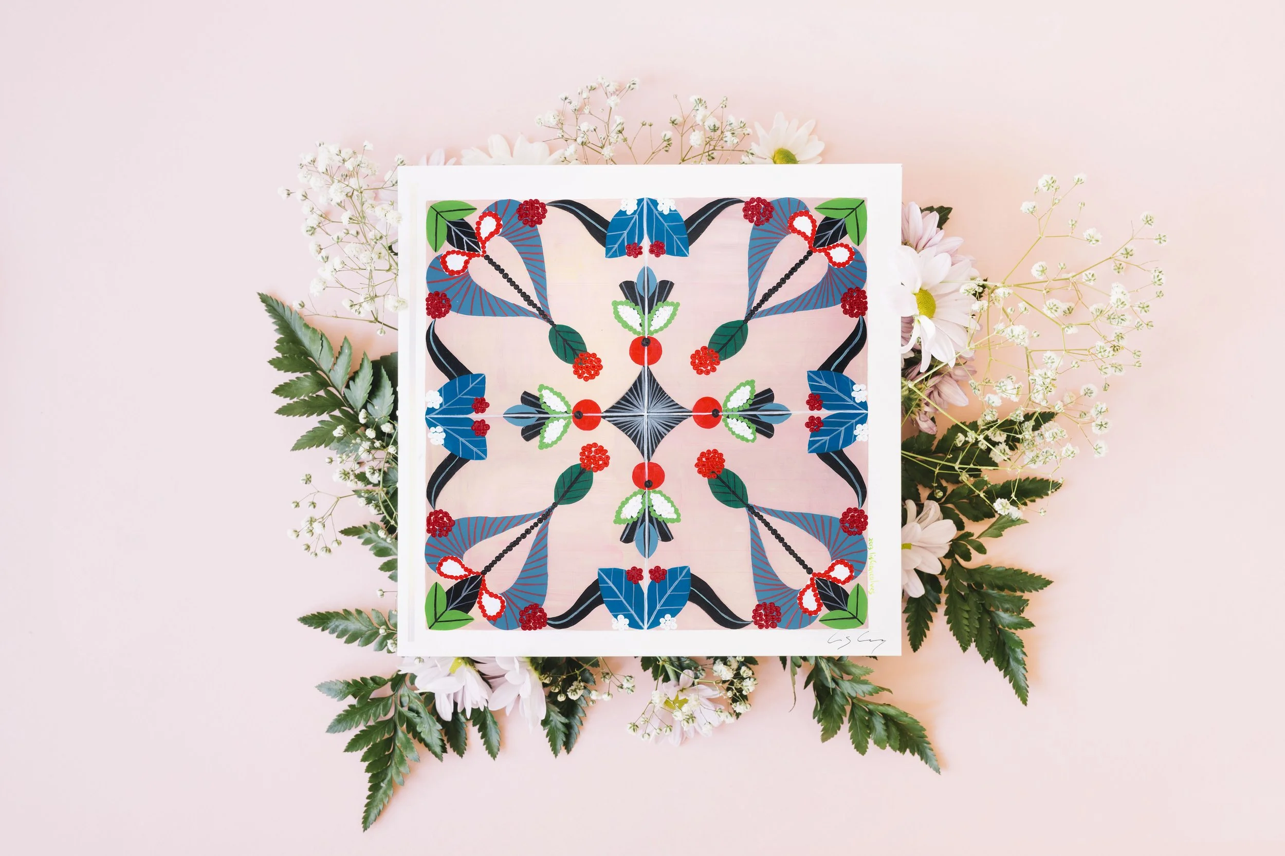 Portuguese Tiles (Pink) - Fine art print by Lis Gonçalves. A series that brings modern colours and charm to a famous Portuguese icon.