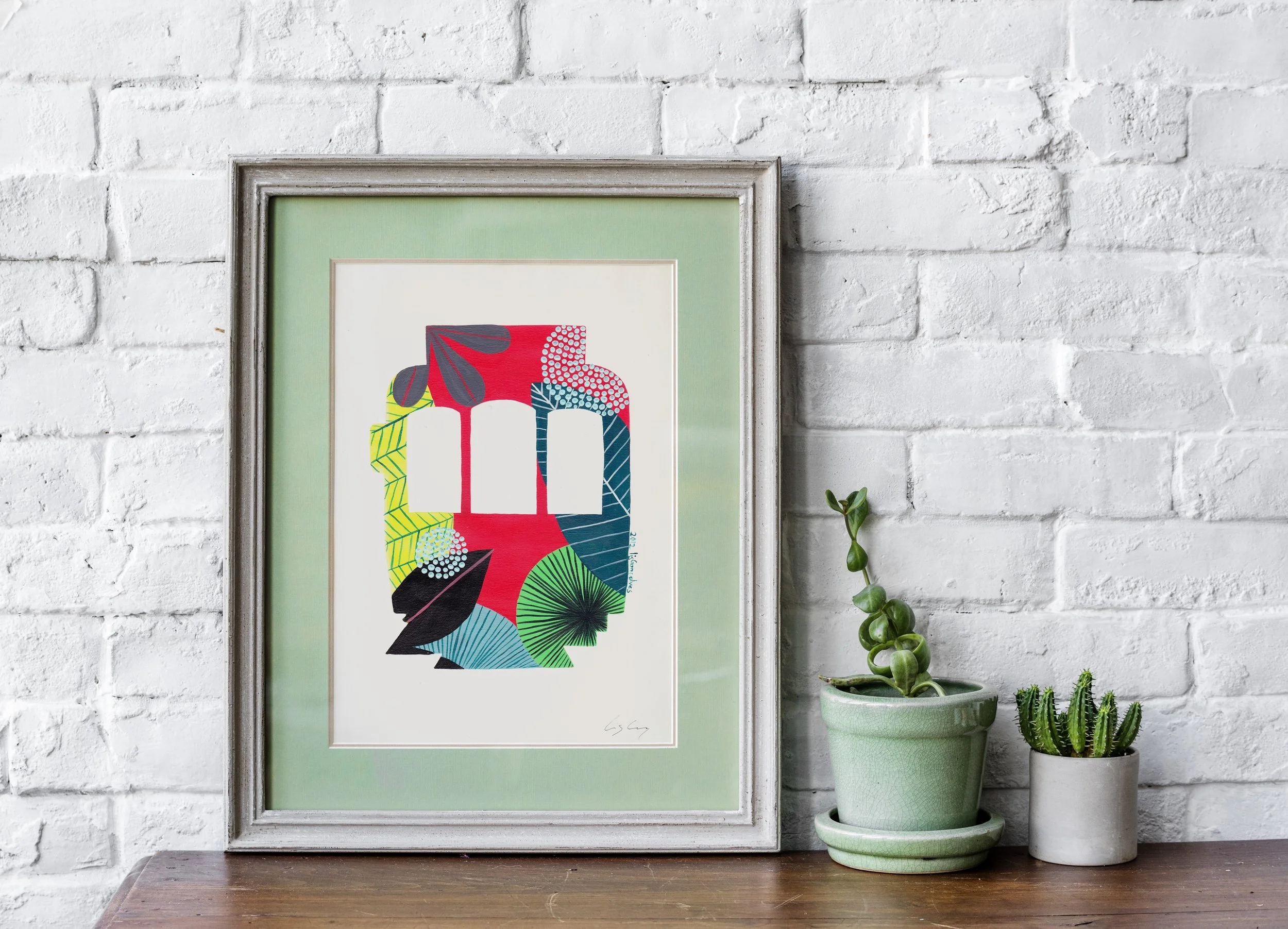 Lisbon Tram (Red) - Fine art print by Lis Gonçalves. A modern and colourful take on a famous Portuguese icon.