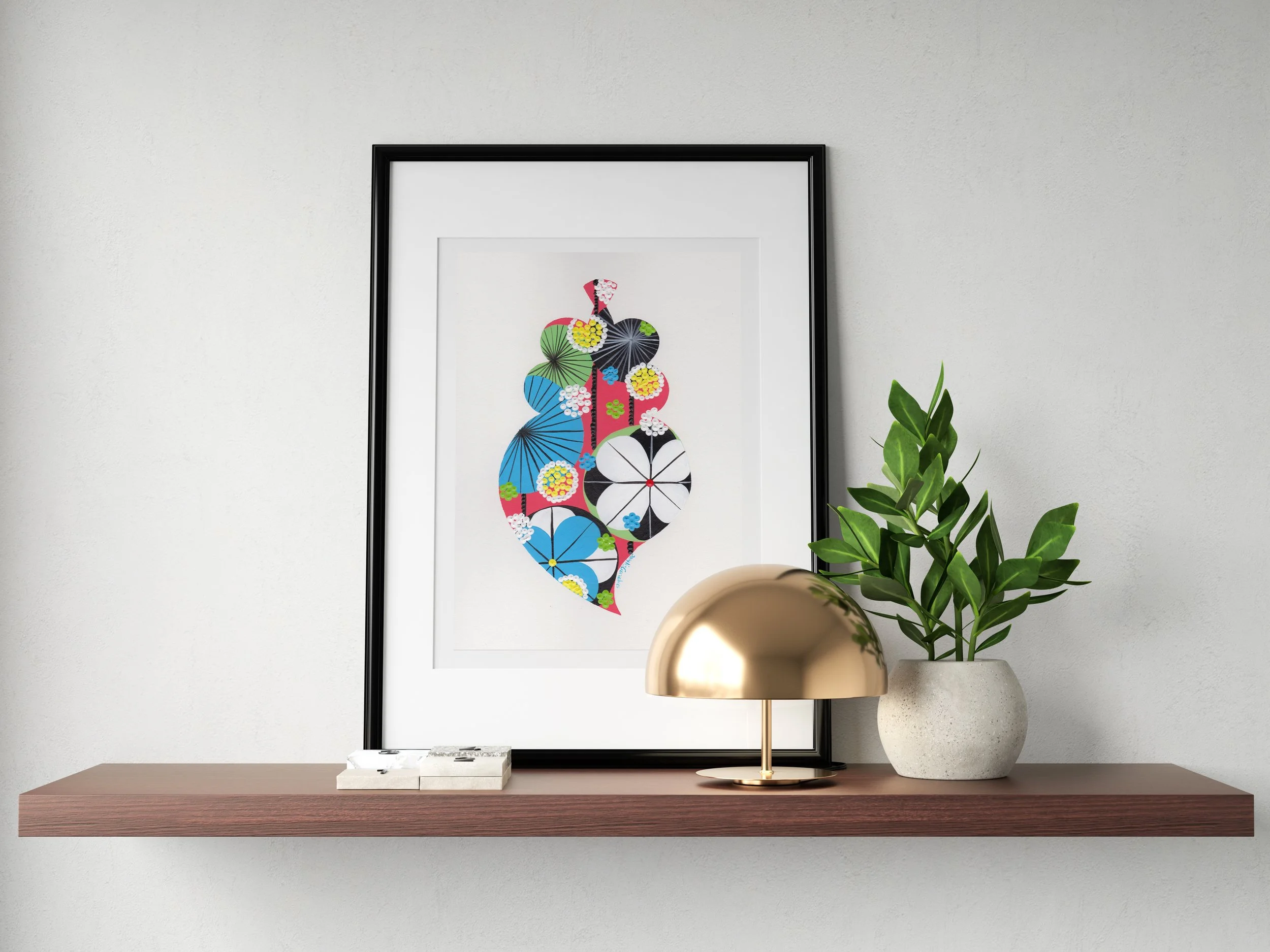 Portuguese Heart (Coral) - Fine art print by Lis Gonçalves. A modern and colourful take on a famous Portuguese icon.