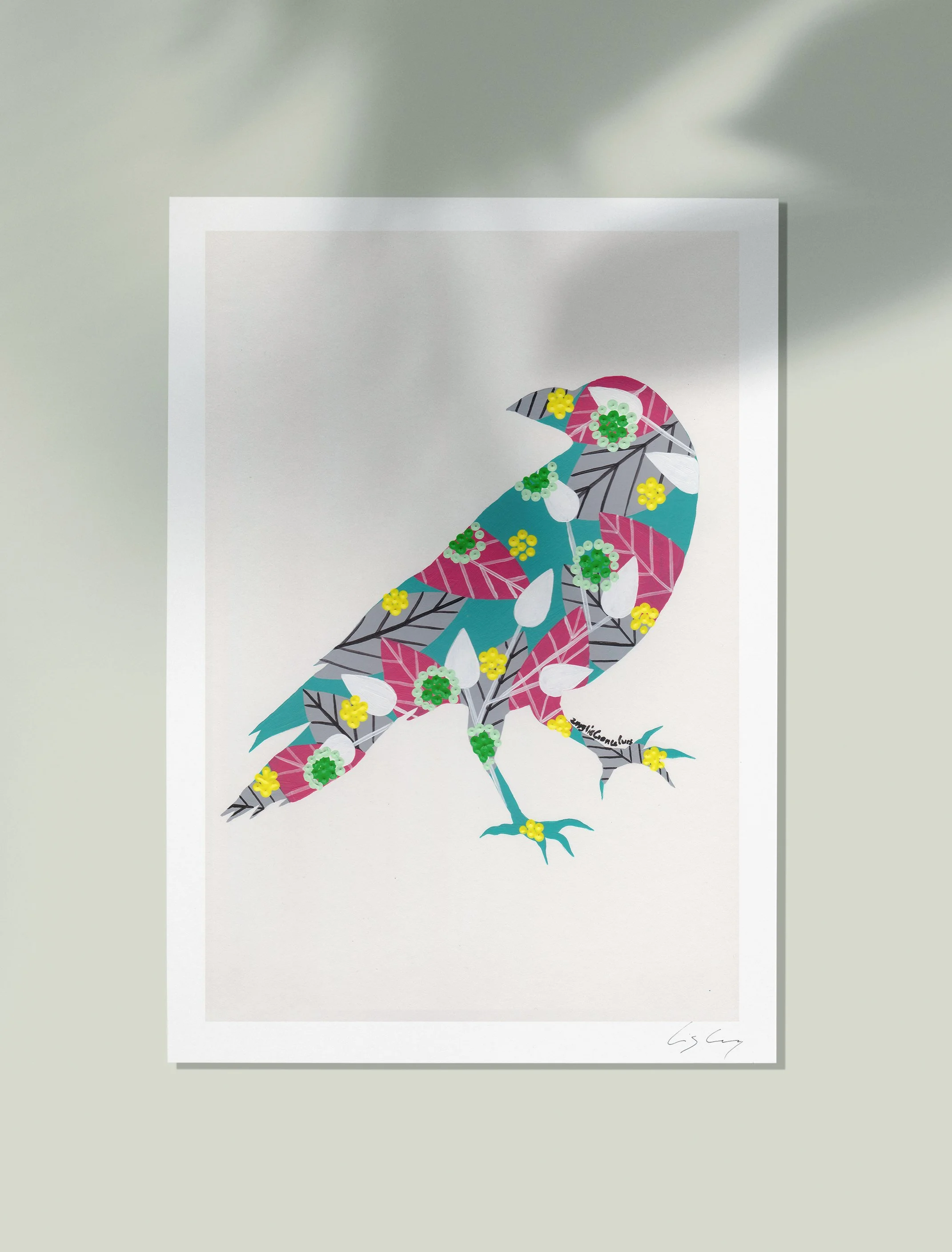 Raven (Turquoise) - Fine art print by Lis Gonçalves. A modern and colourful take on a famous Portuguese icon.