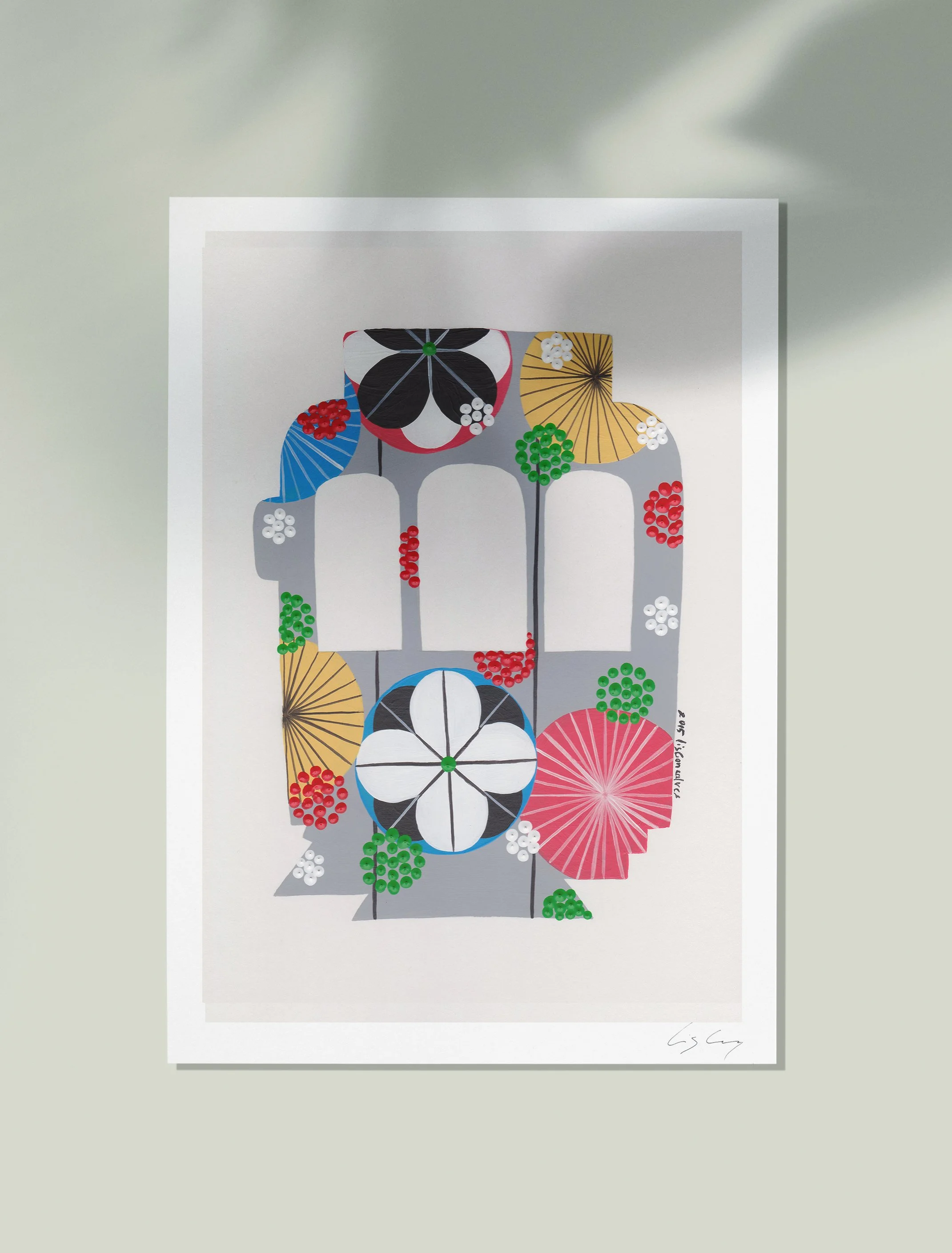 Tram (Grey) - Fine art print by Lis Gonçalves. A modern and colourful take on a famous Portuguese icon.