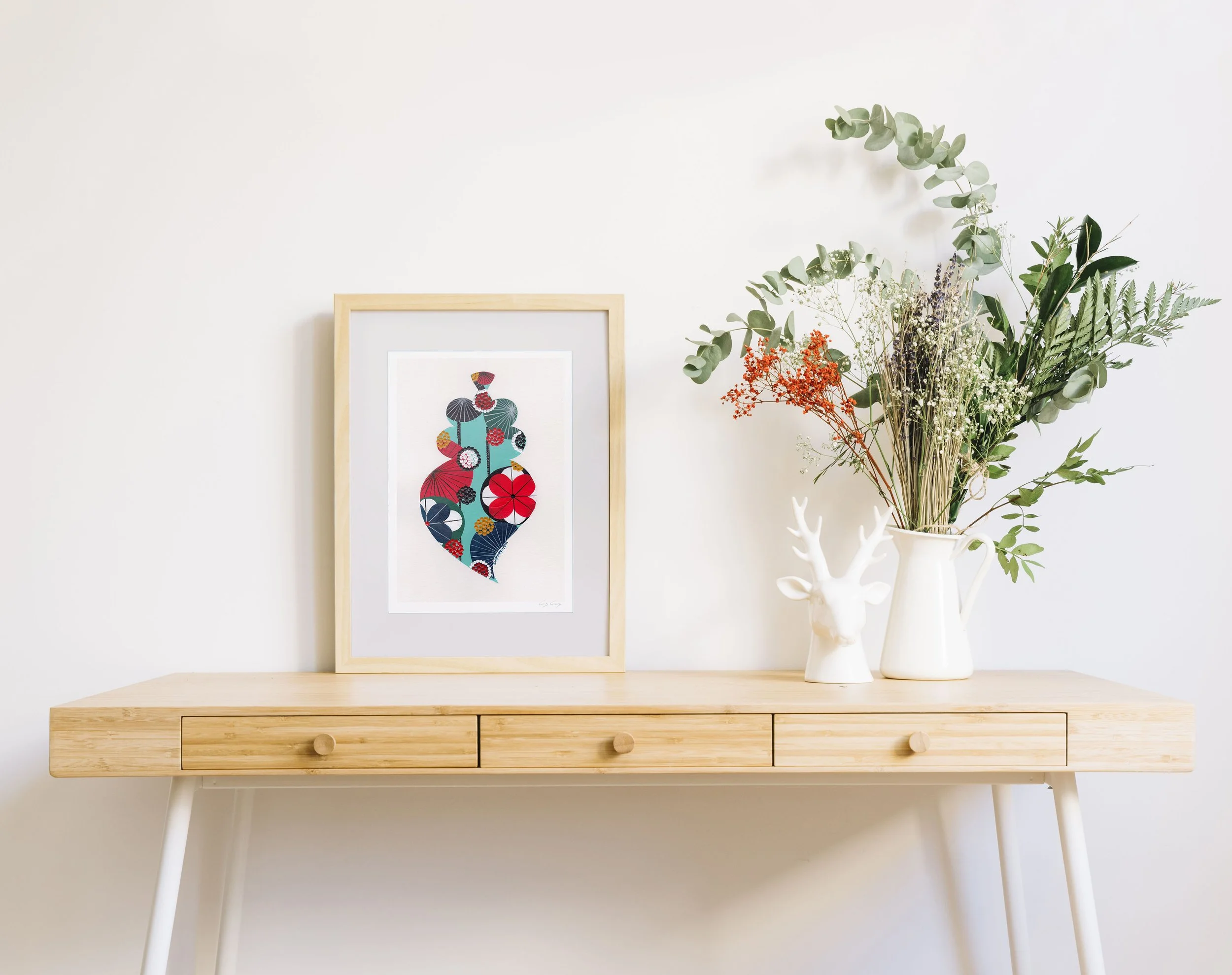 Portuguese Heart (Turquoise #2) - Fine art print by Lis Gonçalves. A modern and colourful take on a famous Portuguese icon.