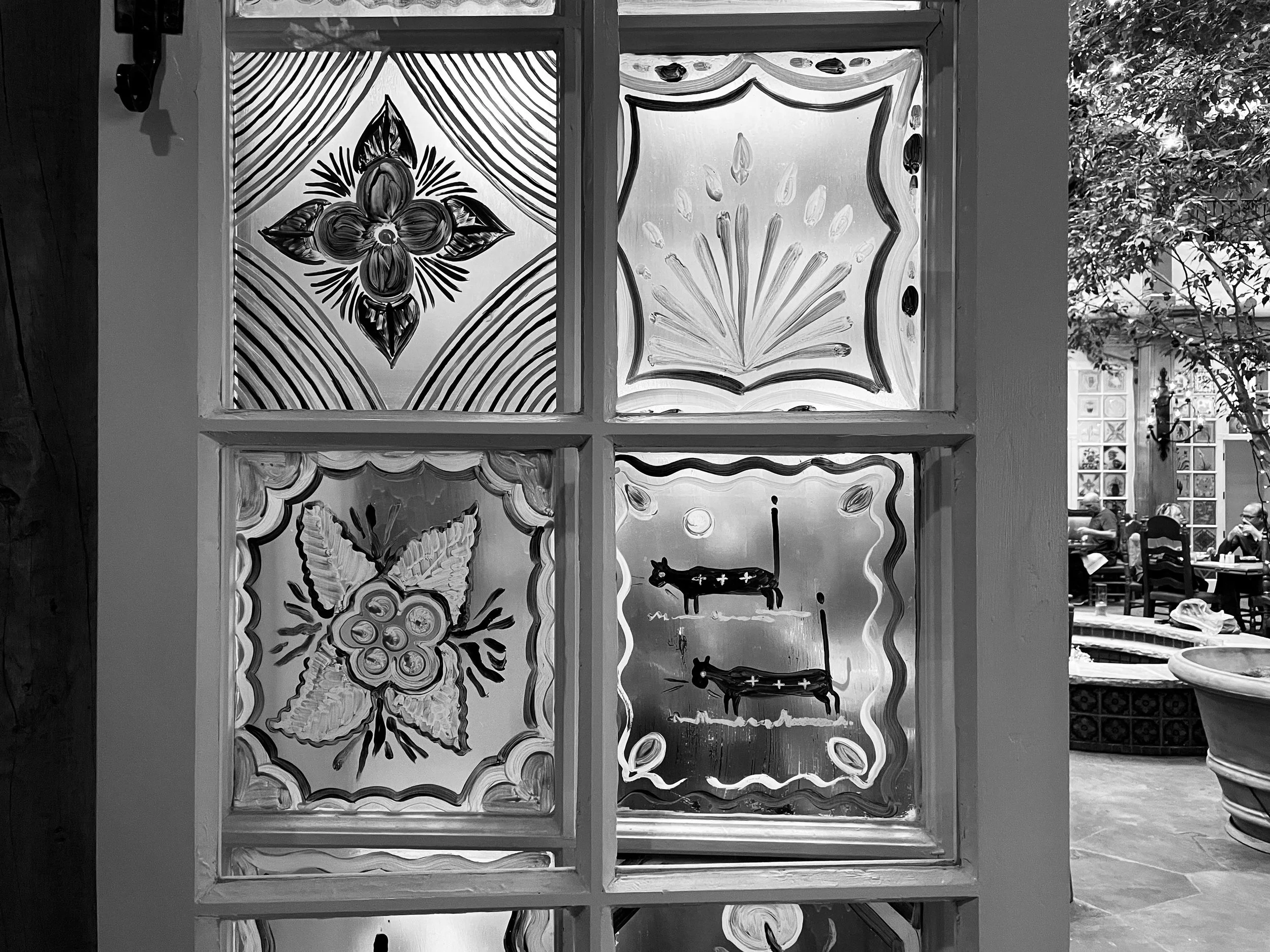 Painted Windows by Ernest Martinez, La Fonda Hotel, Santa Fe 2021