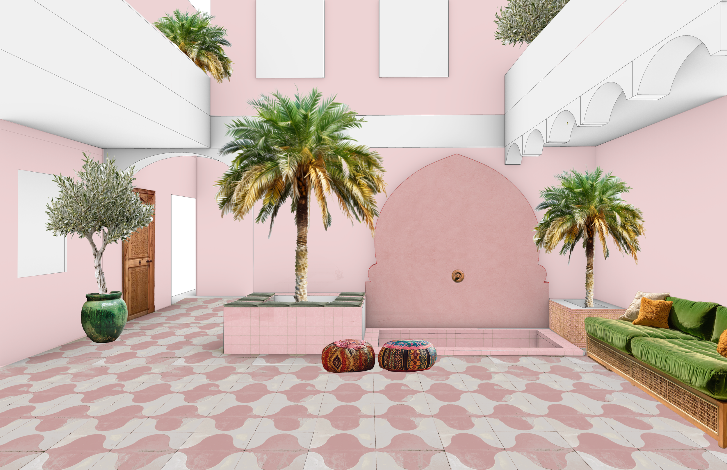 250728_Sass Riad_Courtyard Color Study_Pink Floor.png
