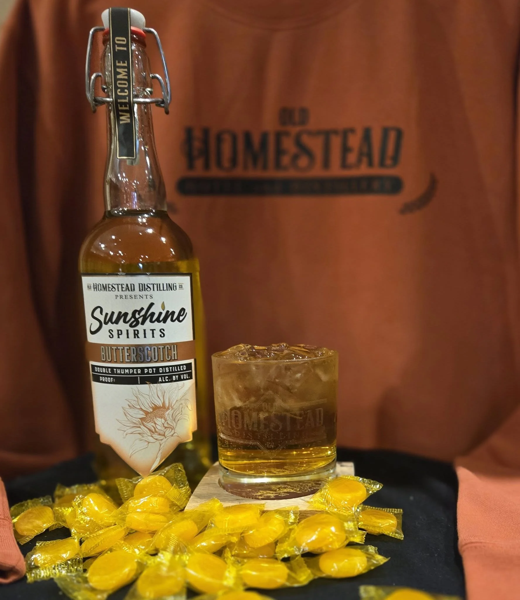 Butterscotch Sunshine Spirits from Old Homestead Distilling Co.