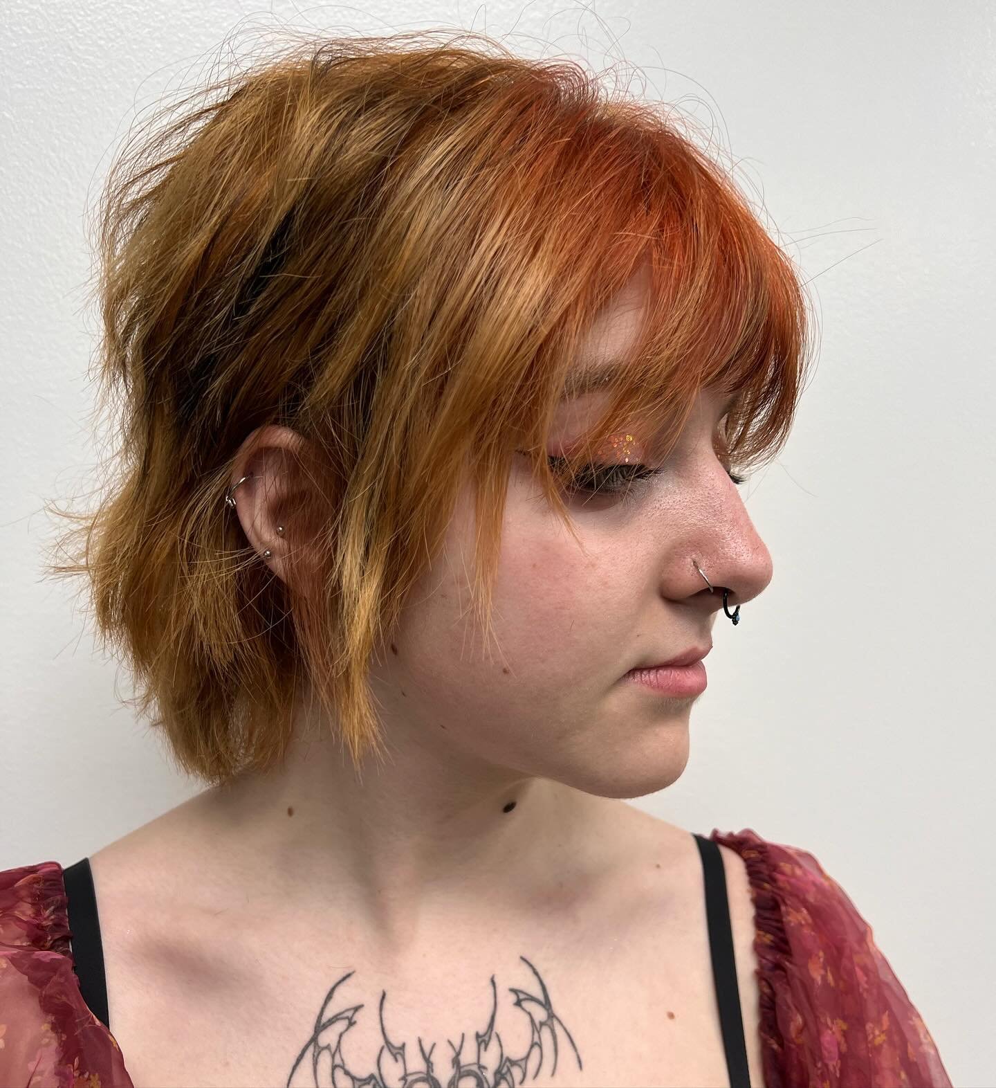 Obsessed with this cut I did on @littleflowerbab!!🖤
-
-
-
-
-
-
-
Spring is a perfect time to freshen up your hair! I&rsquo;m booking into May, claim your spot soon! 
#haircut #hairstylist #althair #shortshag #cosstudent #cosmetology
