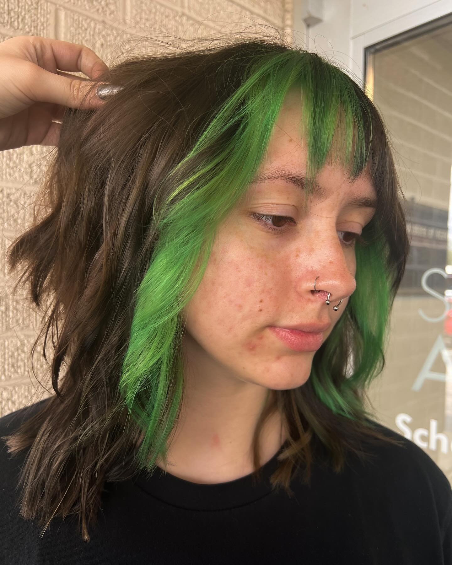 Love this green on the beautiful @livvvrb 💚
-
-
-
-
-
My books are filling up fast for May! Claim your spot now!!
#cosstudent #cosmetology #greenhair #altstylist #hairstylist 
#althair #cosmetologist