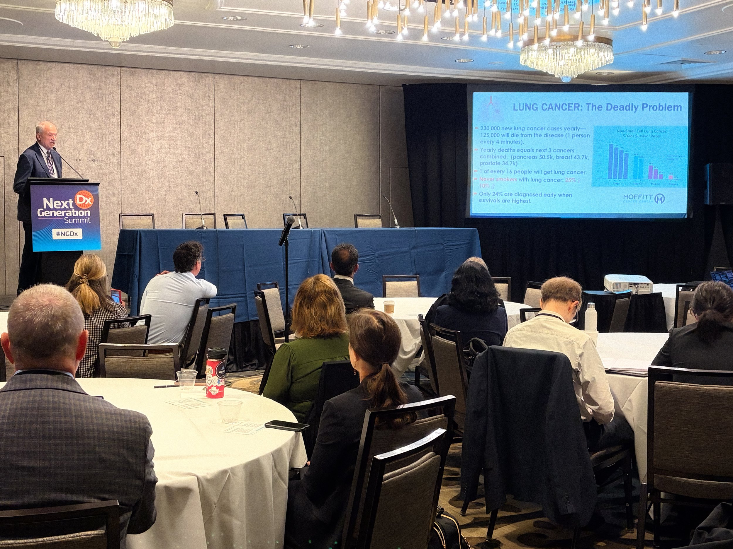 Dr. Lary Robinson discusses lung cancer detection and the clinical potential of blood-based biomarkers like CIZ1B during the Early Cancer Surveillance track at the Next Generation DX Summit 2026