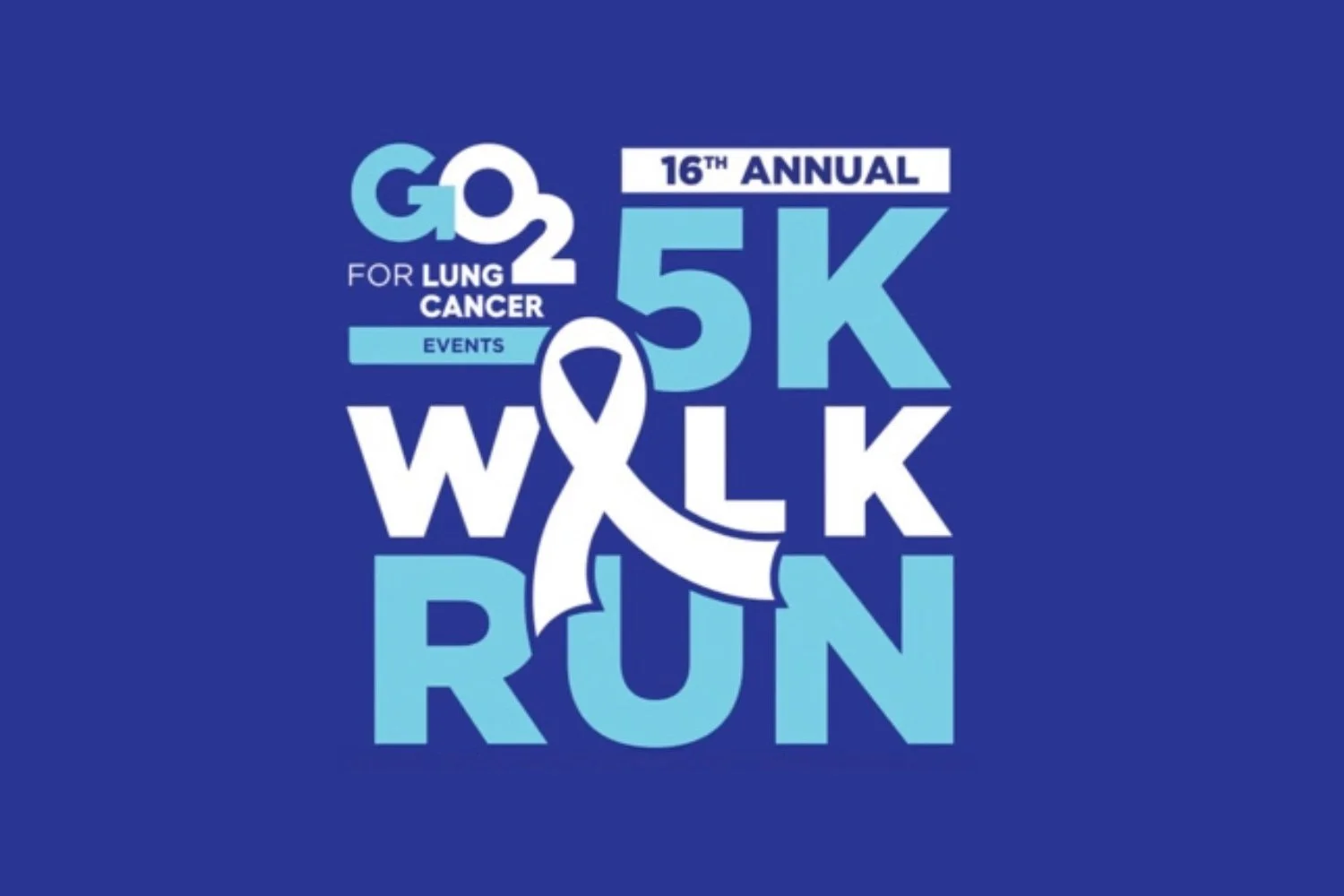 Banner for the GO2 Dallas 5K Walk Run 2026 in Dallas highlighting lung cancer awareness, community participation, and fundraising for research and patient support.