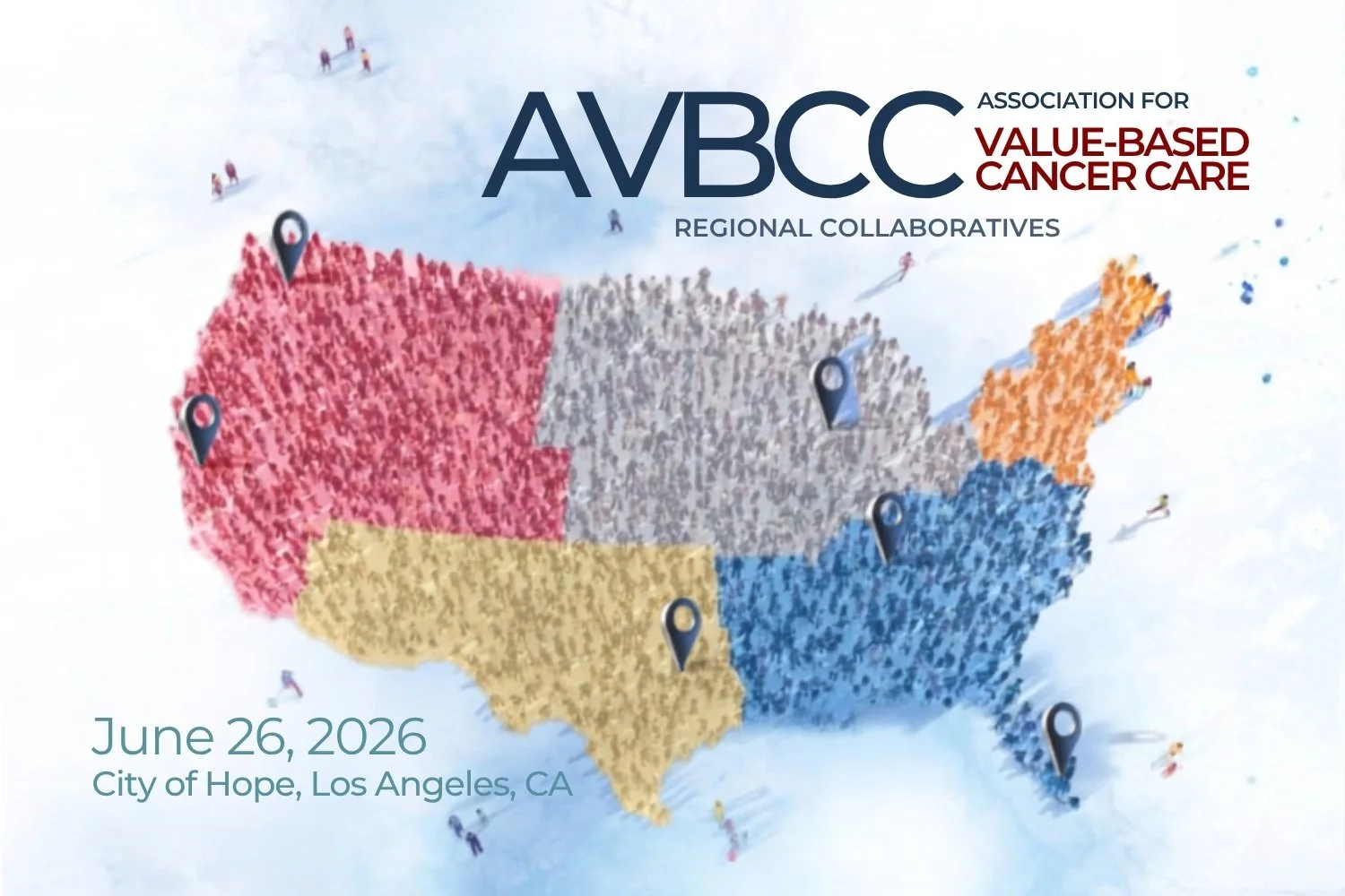 Banner for the AVBCC SoCal Regional Collaborative 2026 at City of Hope highlighting value-based cancer care, oncology collaboration, and healthcare innovation.