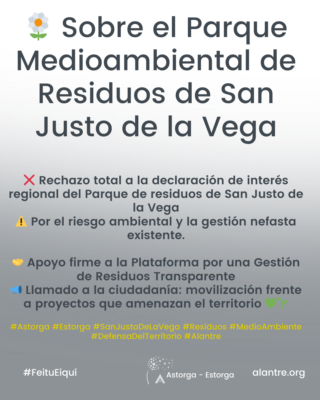 Alantre Astorga-Estorga sobre el Parque Medioambiental de Tratamiento de residuos de San Justo de la Vega

 