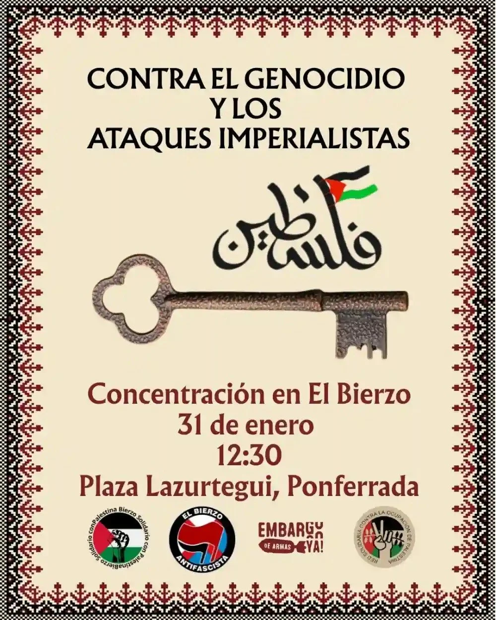 Alantre llama a la movilización masiva el 31 de enero en solidaridad con Palestina