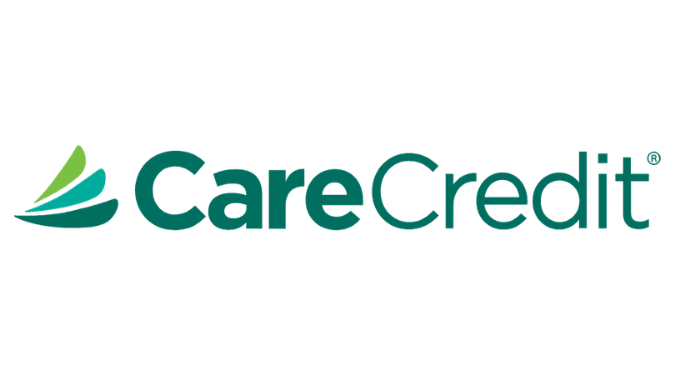 CareCredit logo with green and blue swoosh graphic.