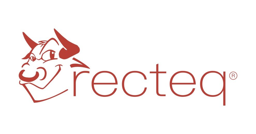 Logo with a stylized red goat's head and the word "recteq" in red lowercase letters | Swimming Pools of Tupelo | Outdoor Superstore.