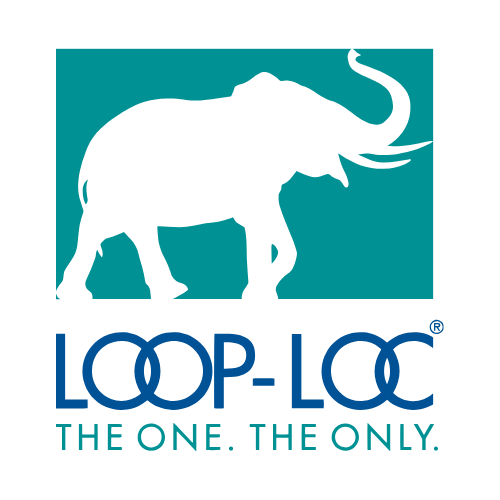Logo featuring a white elephant on a teal background with the words "LOOP-LOC THE ONE. THE ONLY" | Swimming Pools of Tupelo | Outdoor Superstore.