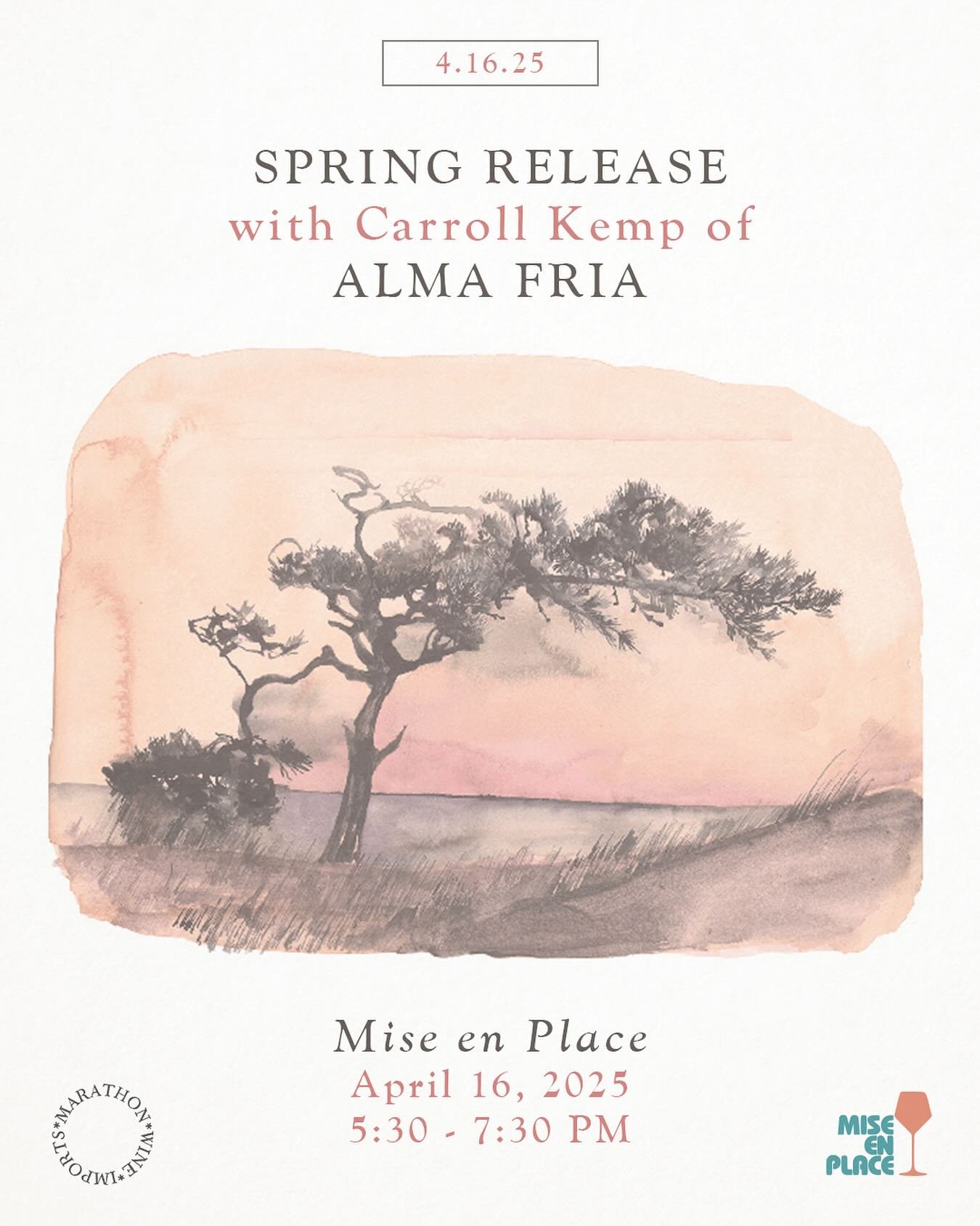 This Wednesday 04/16, @miseenplaceaz from 530-730

Explore the Spring release from @almafriawines with winemaker and Sonoma Coast sage @carroll.kemp &mdash;these wines are undoubtedly some the most exciting and transparent expressions of the West Son