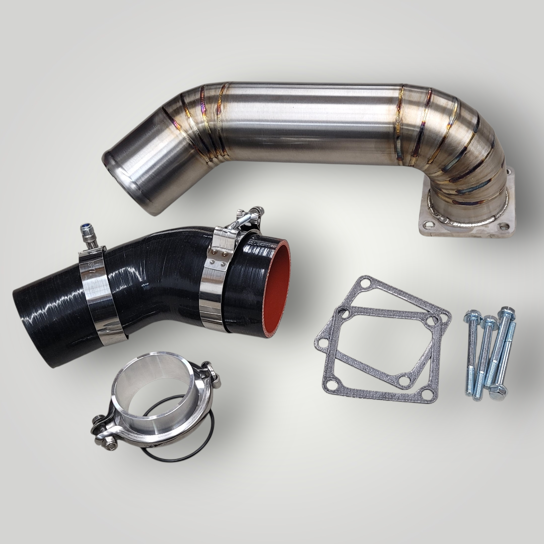 Stainless Steel Intake Horn Kit: Holset HX35/HX40, 5.9 Cummins 12V 1989-1991