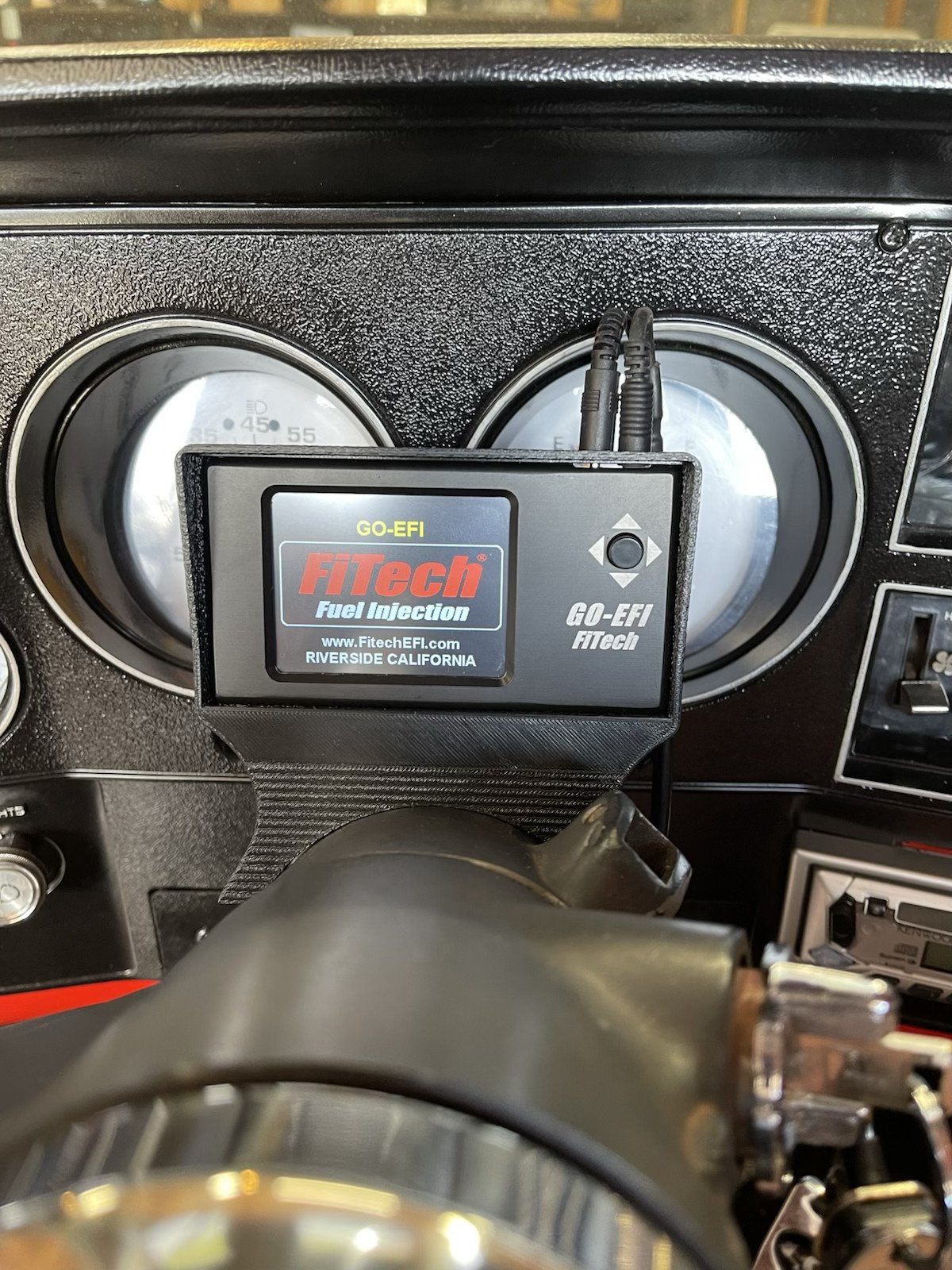Column mount w/ sun visor for FiTech GO-EFI handheld screen — Trimmed ...