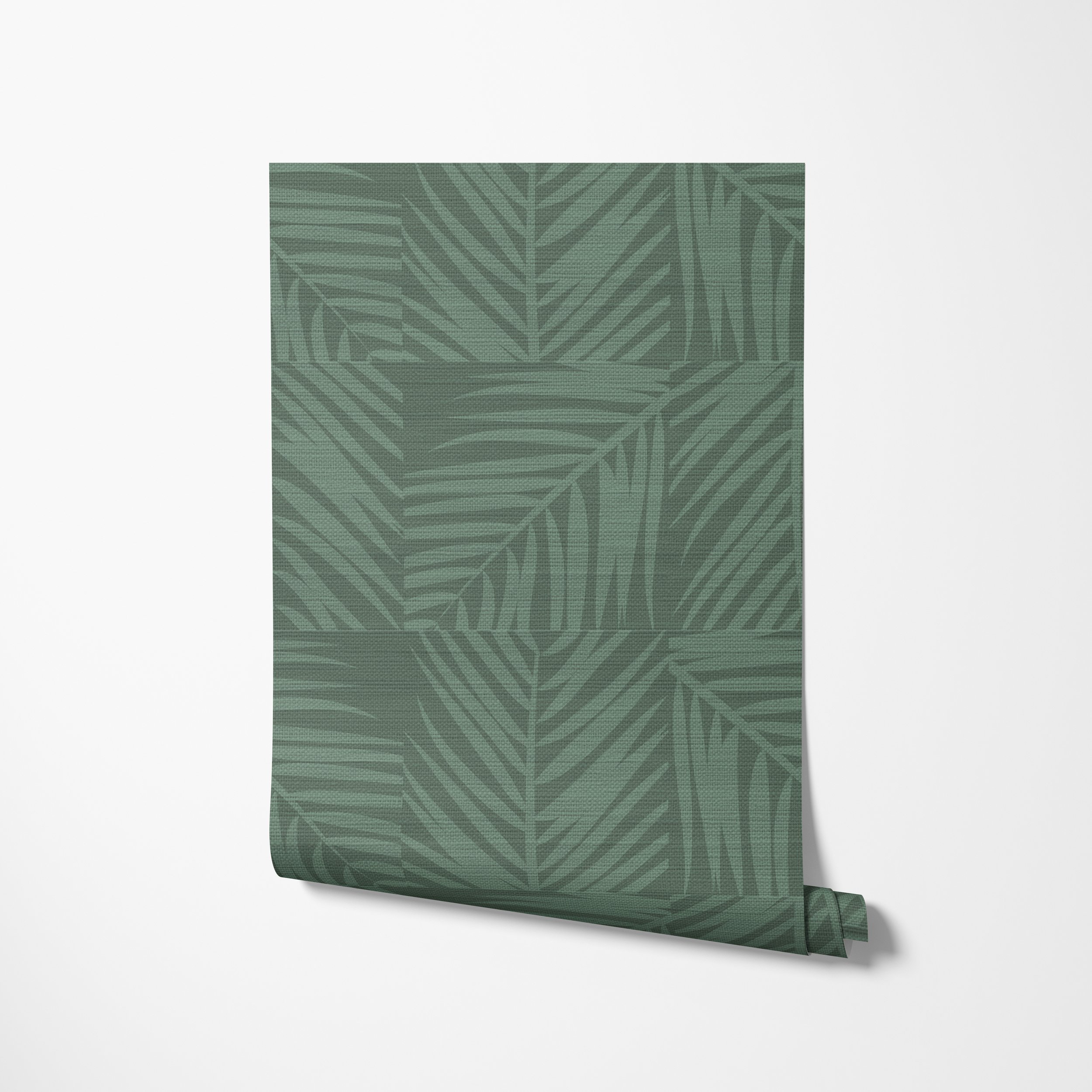 Wallpaper-unrolling-on wall-palm check- green.jpg